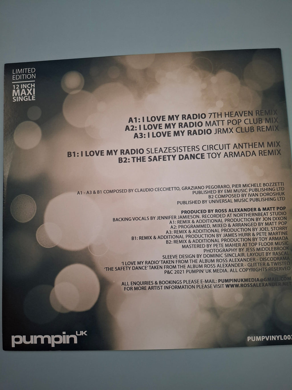 Ross Alexander – I Love My Radio (2021 Limited Edition 12" Vinyl Maxi-Single)