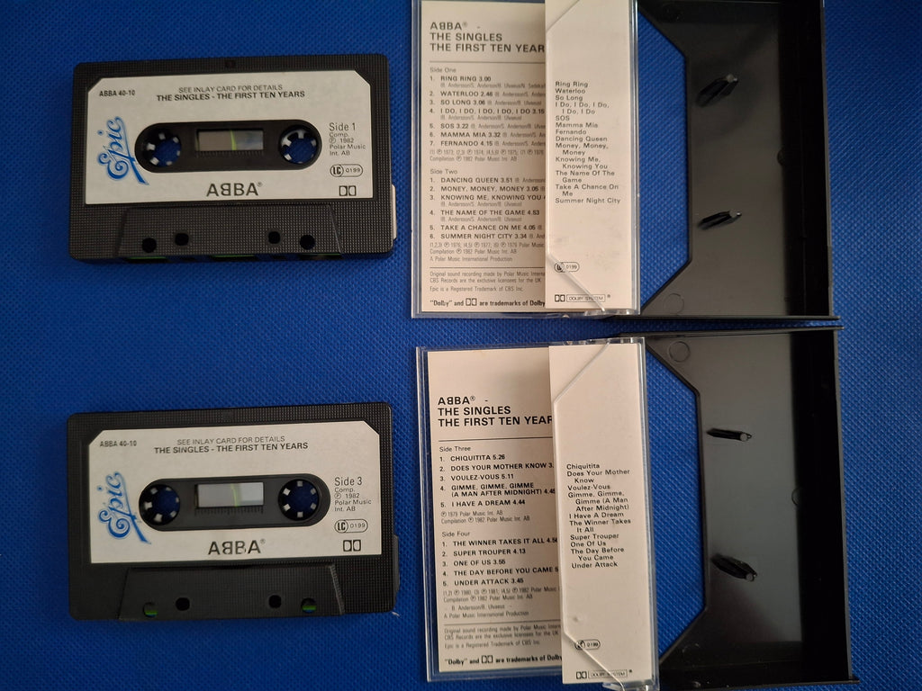 ABBA – The Singles (The First Ten Years) | Vintage 1982 Original UK 2-Cassette Tape Set (Epic, ABBA 40-10)