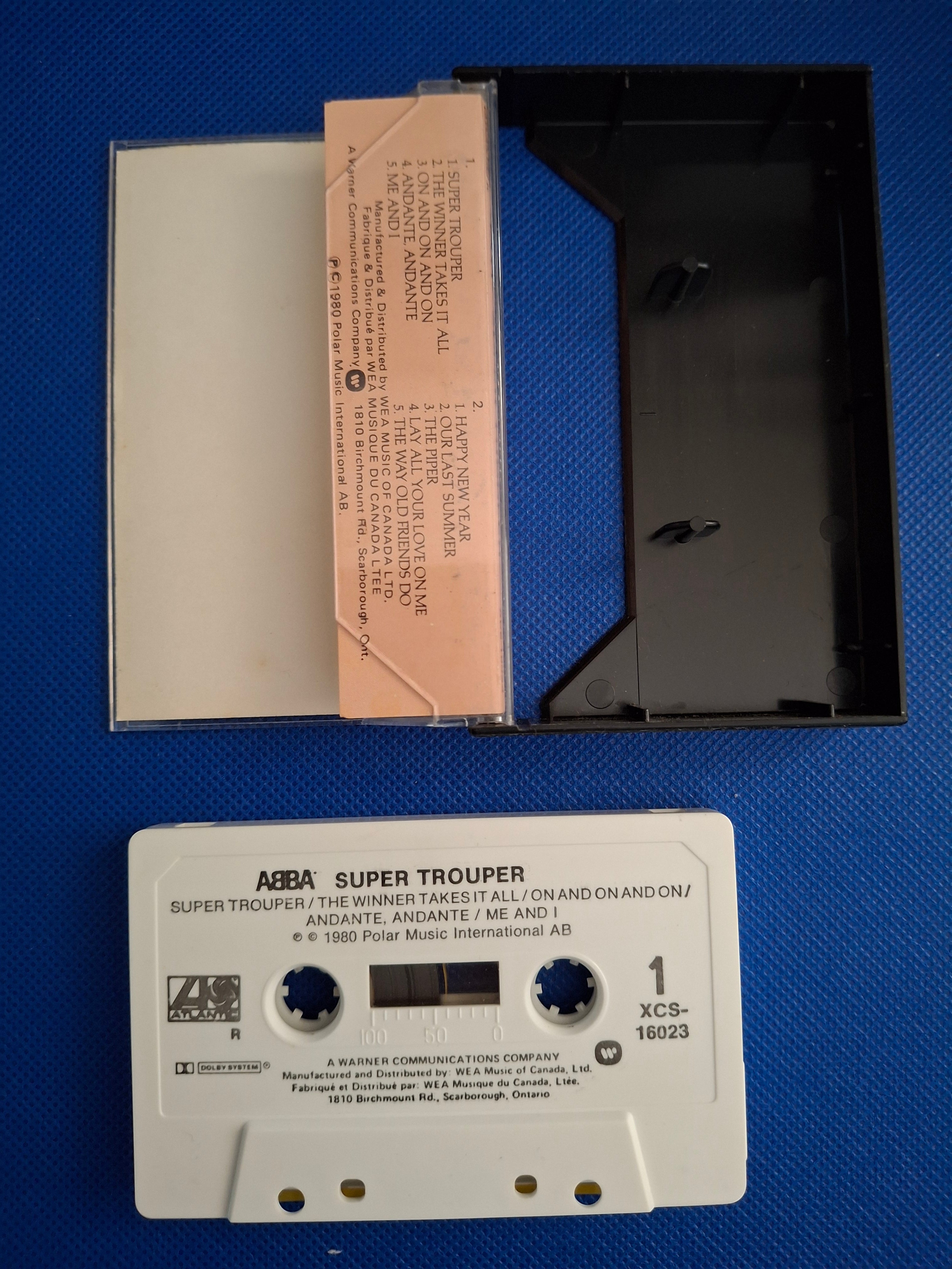ABBA Super Trouper Vintage 1980 Canadian Import Cassette Tape - Atlantic Records Variant