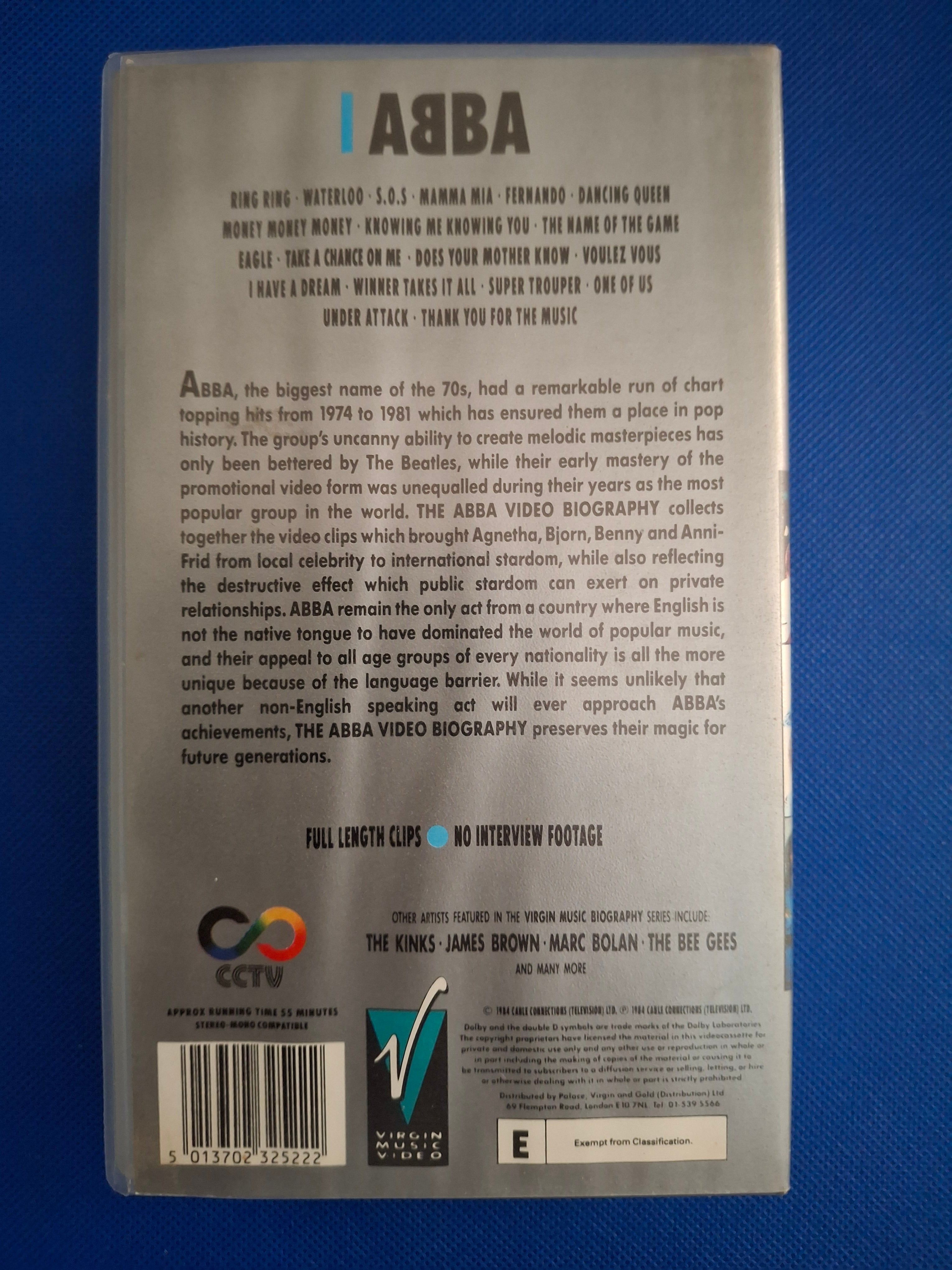 ABBA – A Virgin Video Music Biography: 1974–1982 | Original 1984 UK PAL VHS Tape (VVD 352)