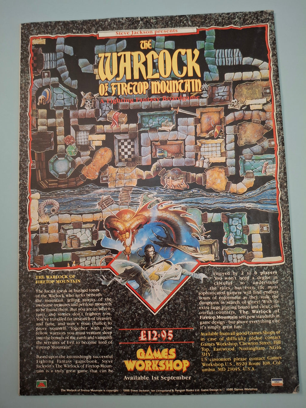 Warlock Fighting Fantasy Magazine Issue 12 Vintage 1986 COMPLETE VGC Inserts