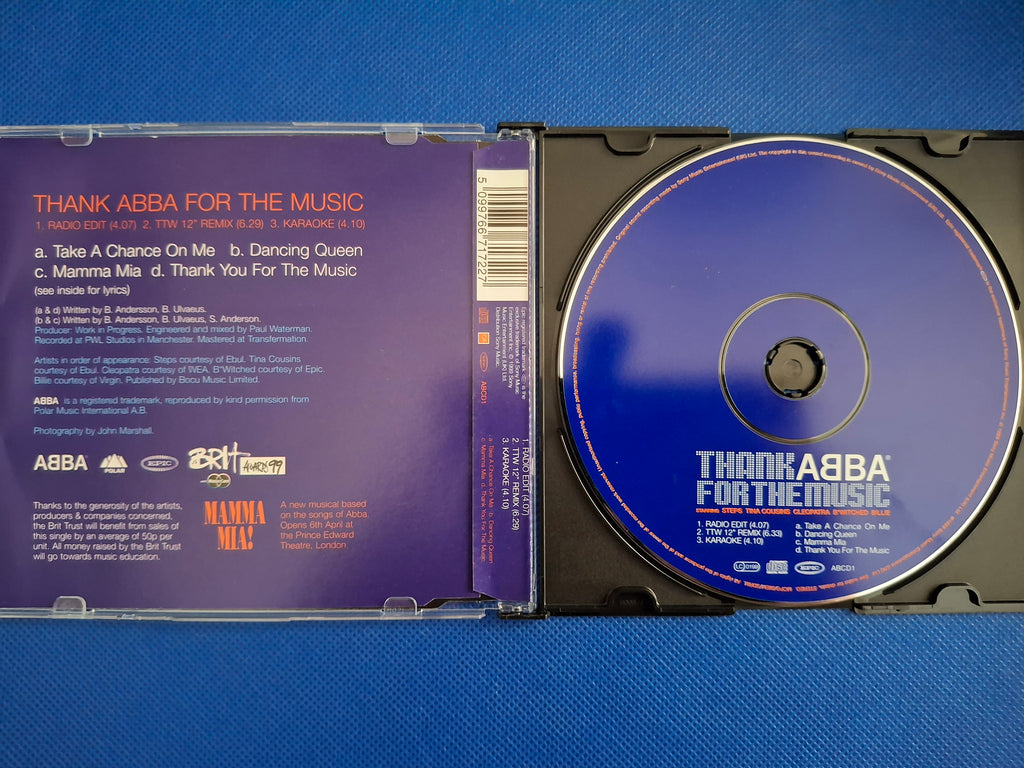 Thank ABBA for the Music (1999 CD Single) – Featuring Steps, Billie, B*Witched (Very Good)