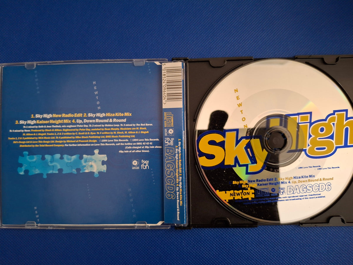 Newton: Sky High (1994 CD Single) – Rare Stock & Aitken Production / Bags of Fun (Good Condition)