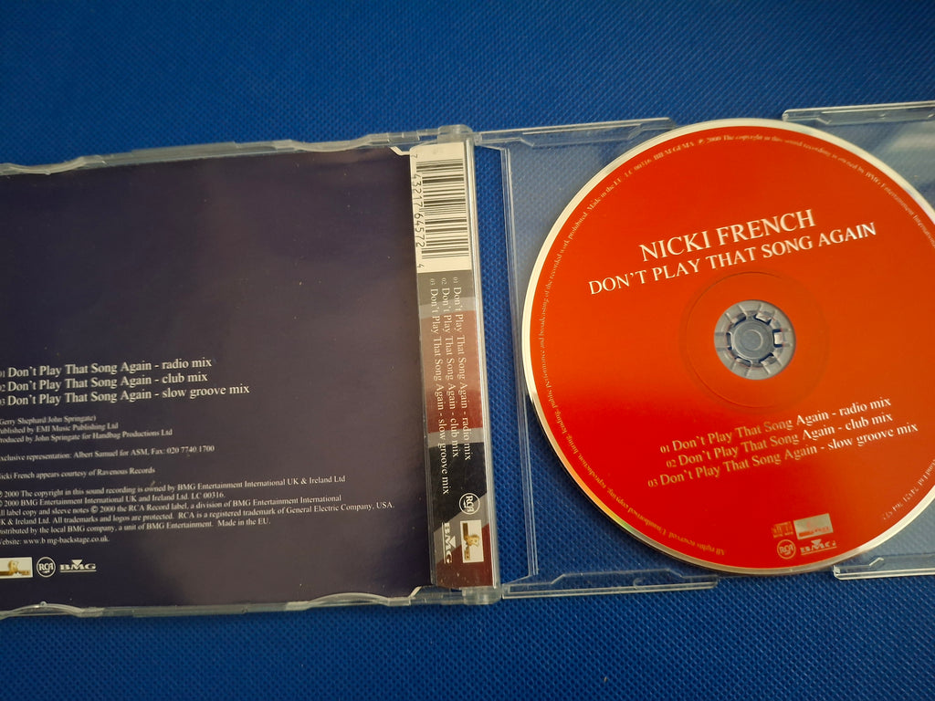 Nicki French: Don't Play That Song Again (2000 CD Single) – UK Eurovision Entry (Very Good)