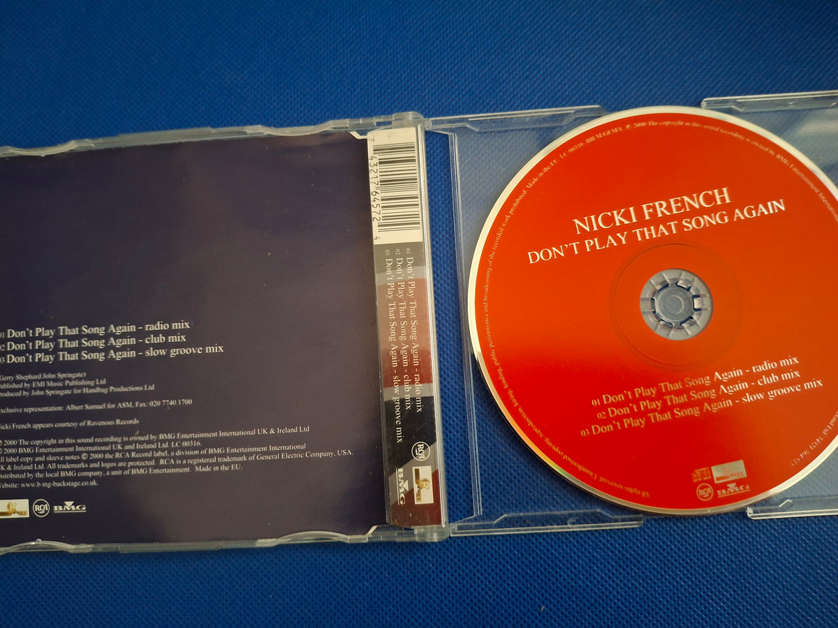 Nicki French: Don't Play That Song Again (2000 CD Single) – UK Eurovision Entry (Very Good)