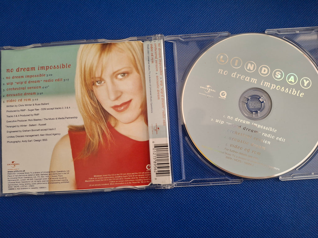 Lindsay - No Dream Impossible (UK Eurovision 2001) CD Single (Pre-Owned, Very Good Condition)