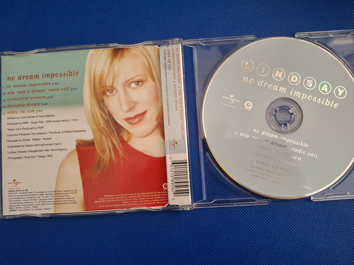 Lindsay - No Dream Impossible (UK Eurovision 2001) CD Single (Pre-Owned, Very Good Condition)