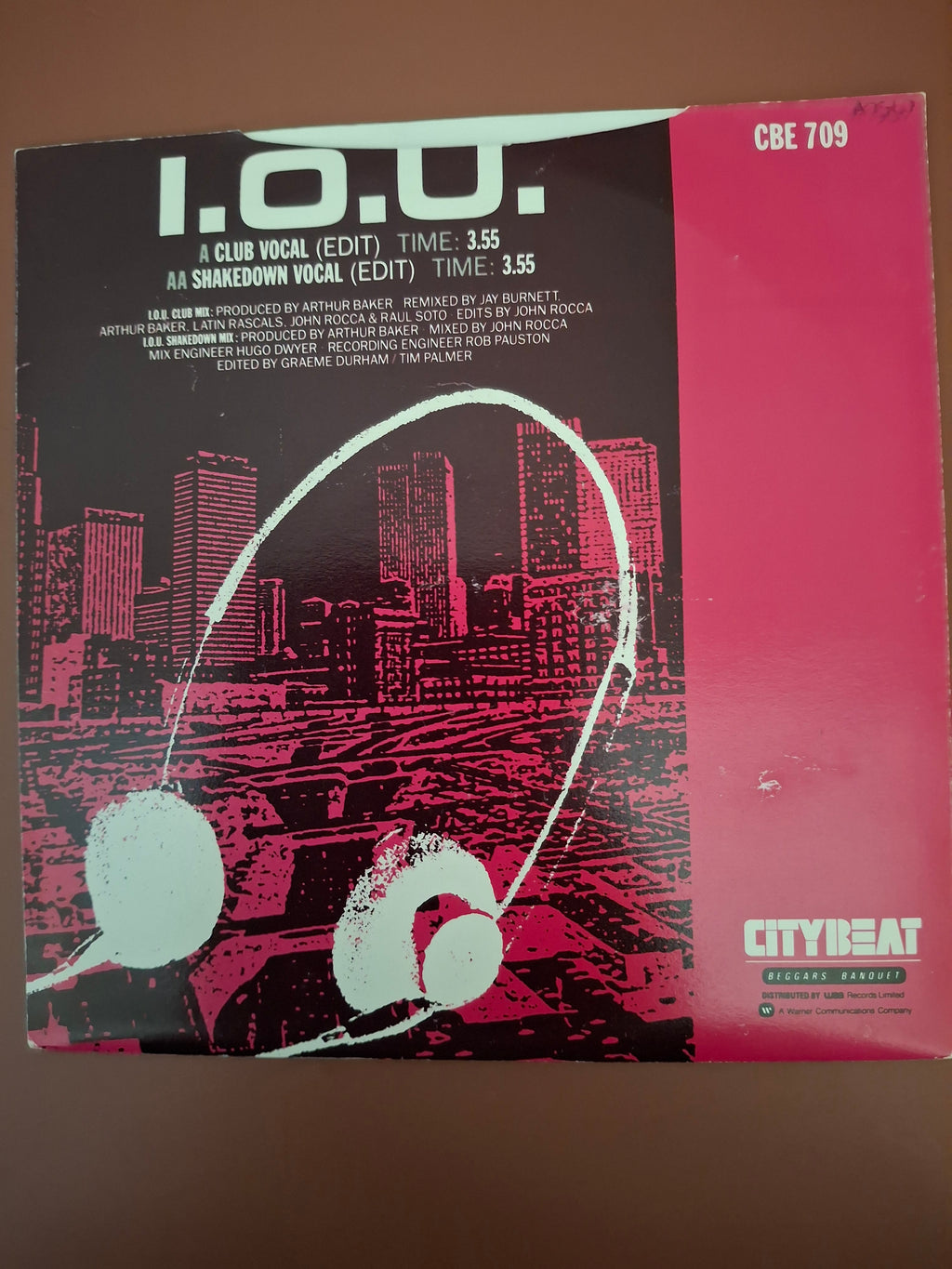 Freeez Feat. John Rocca - I.O.U. The Ultimate Mixes '87 7" Vinyl Single (City Beat CBE 709)