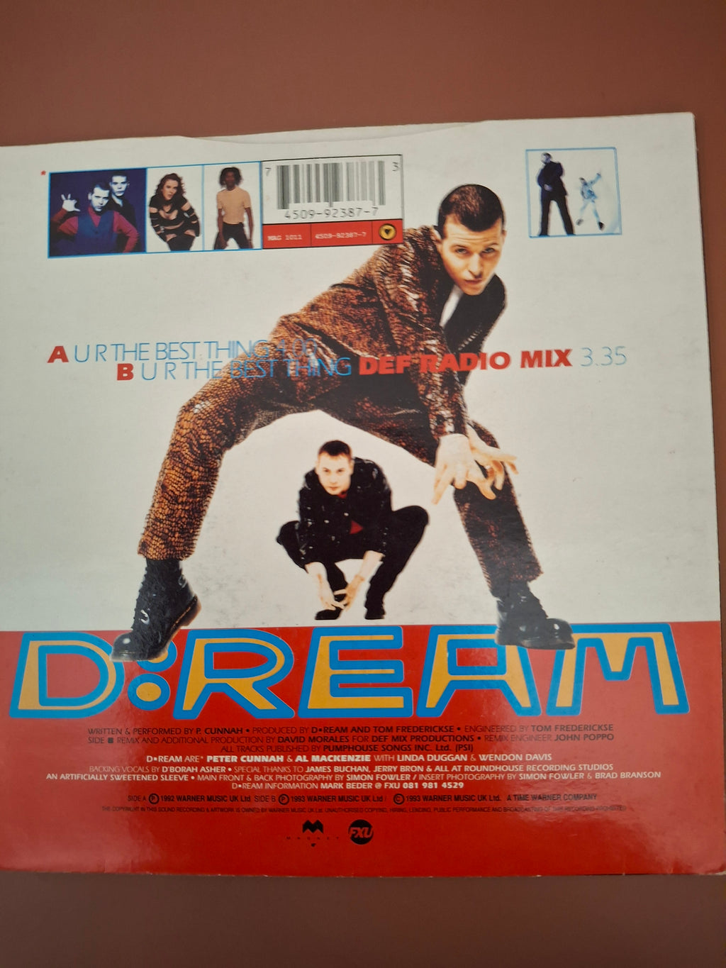 D:Ream - U R The Best Thing 7" Vinyl Single (Original 1993 UK First Pressing, Magnet / FXU MAG 1011)