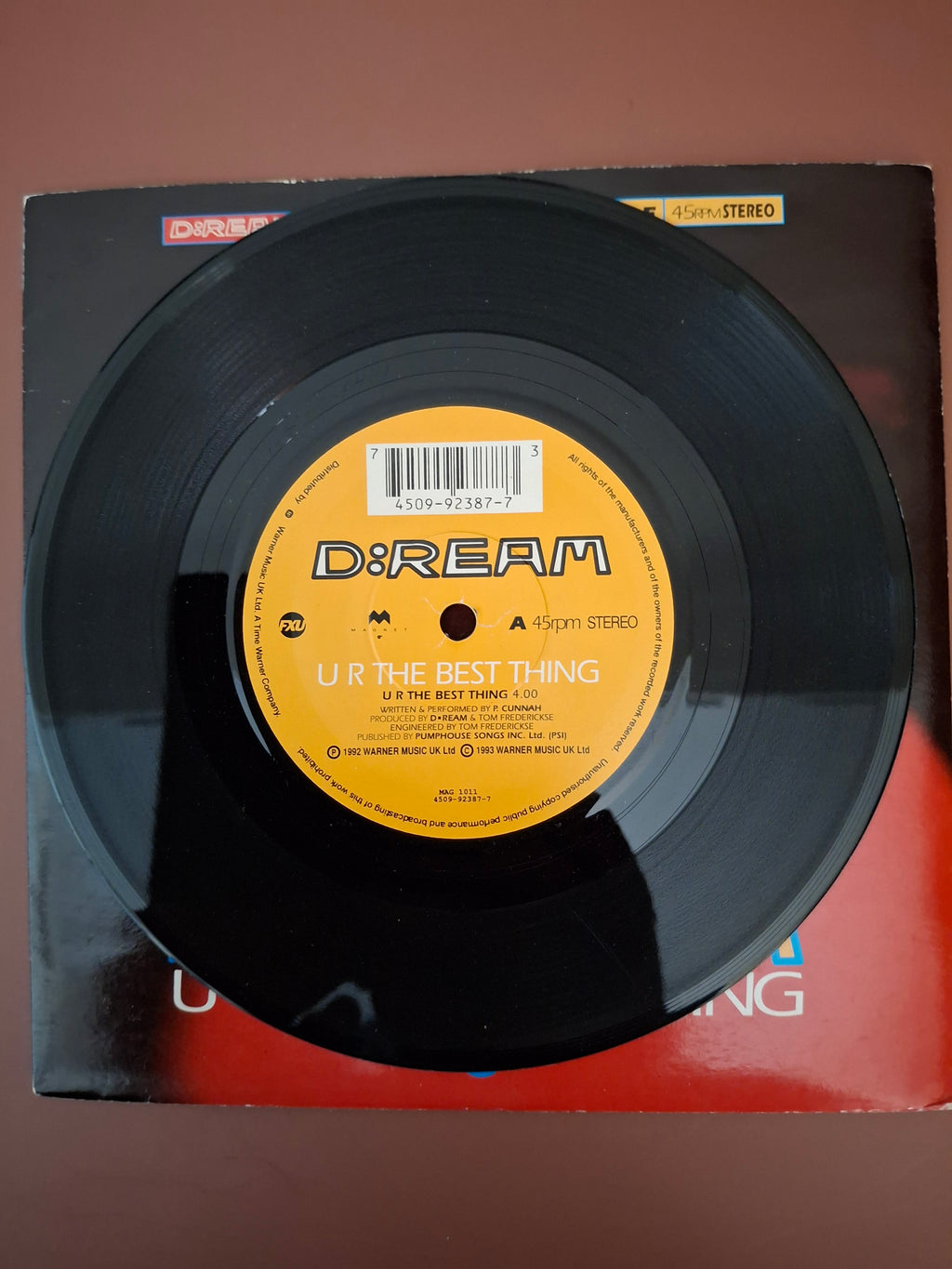 D:Ream - U R The Best Thing 7" Vinyl Single (Original 1993 UK First Pressing, Magnet / FXU MAG 1011)