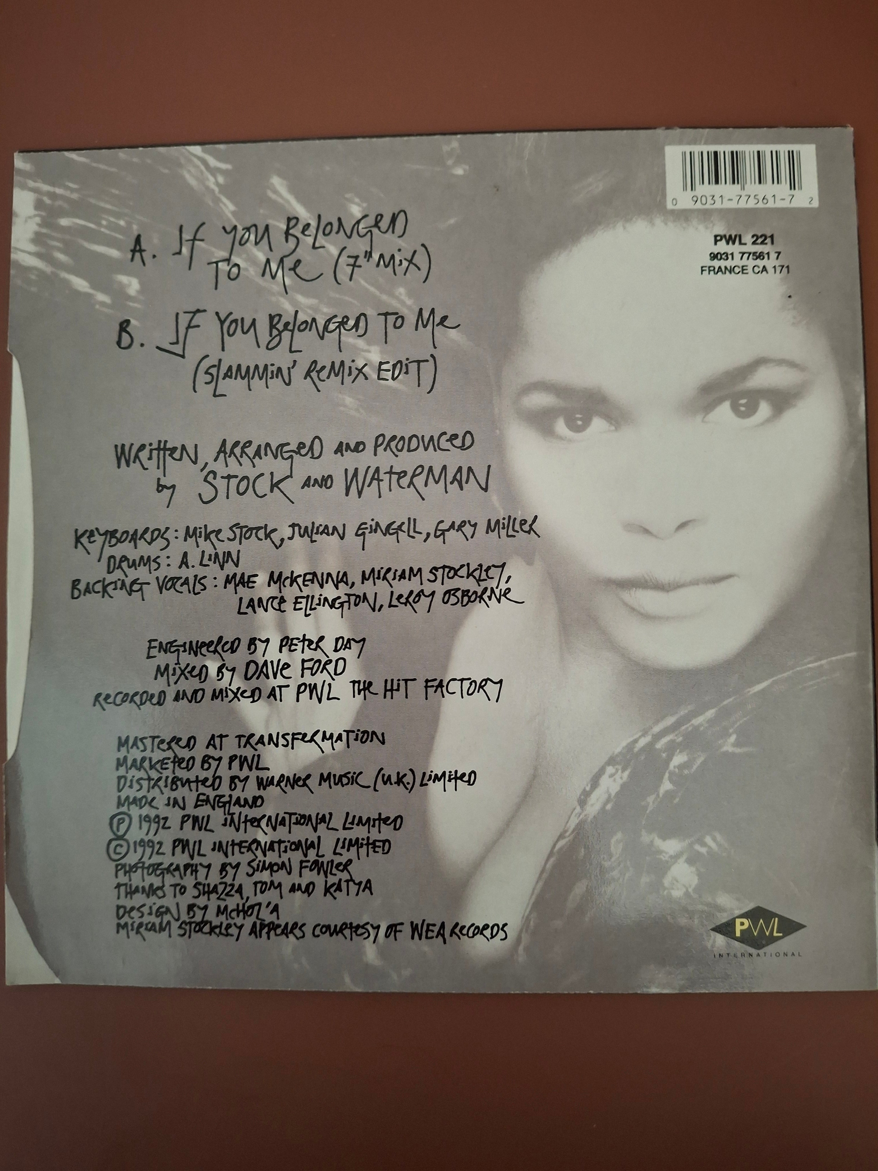 Nancy Davis - If You Belonged To Me 7" Vinyl Single (Original 1992 UK First Pressing, PWL International PWL 221)