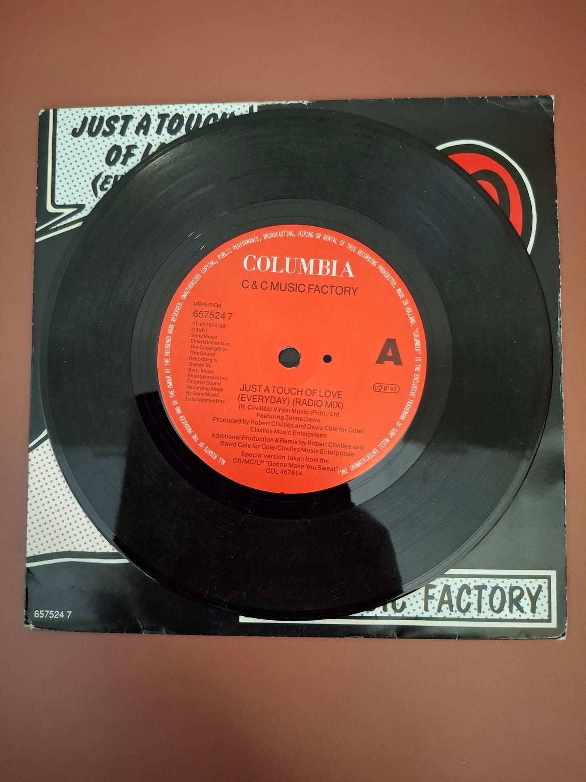 C&C Music Factory - Just A Touch Of Love (Everyday) 7" Vinyl Single (Original 1991 UK First Pressing, Columbia 657524 7)