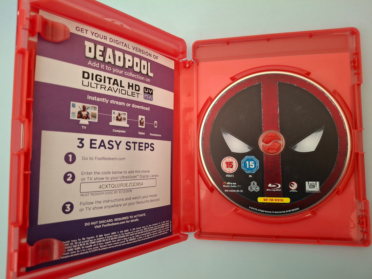 Deadpool (Blu-ray + Digital HD, 2016) Pre-Owned
