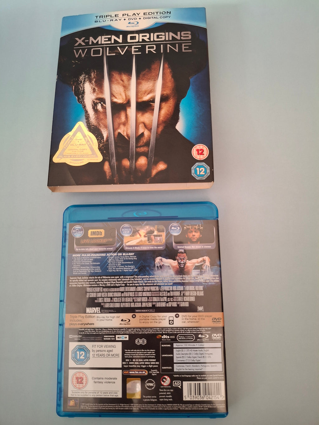 X-Men Origins: Wolverine (Blu-ray + DVD Triple Play Edition, 2009) Pre-Owned