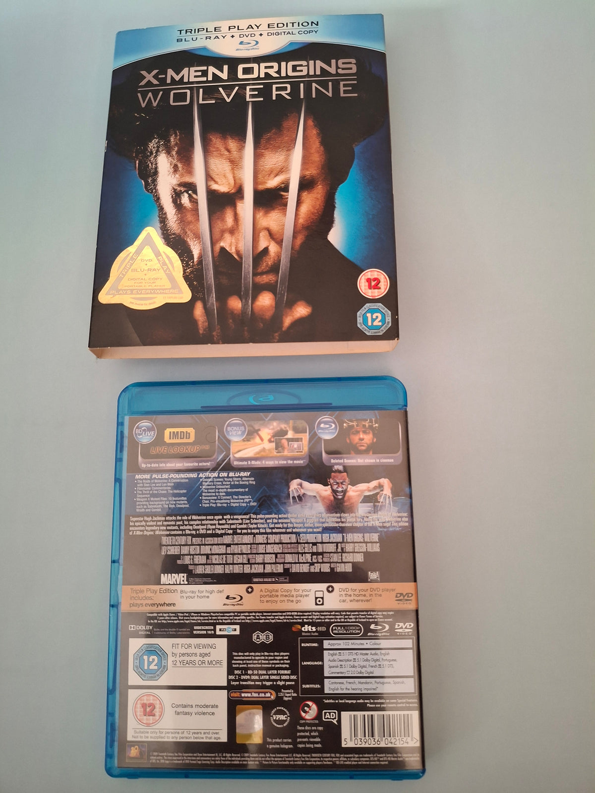 X-Men Origins: Wolverine (Blu-ray + DVD Triple Play Edition, 2009) Pre-Owned