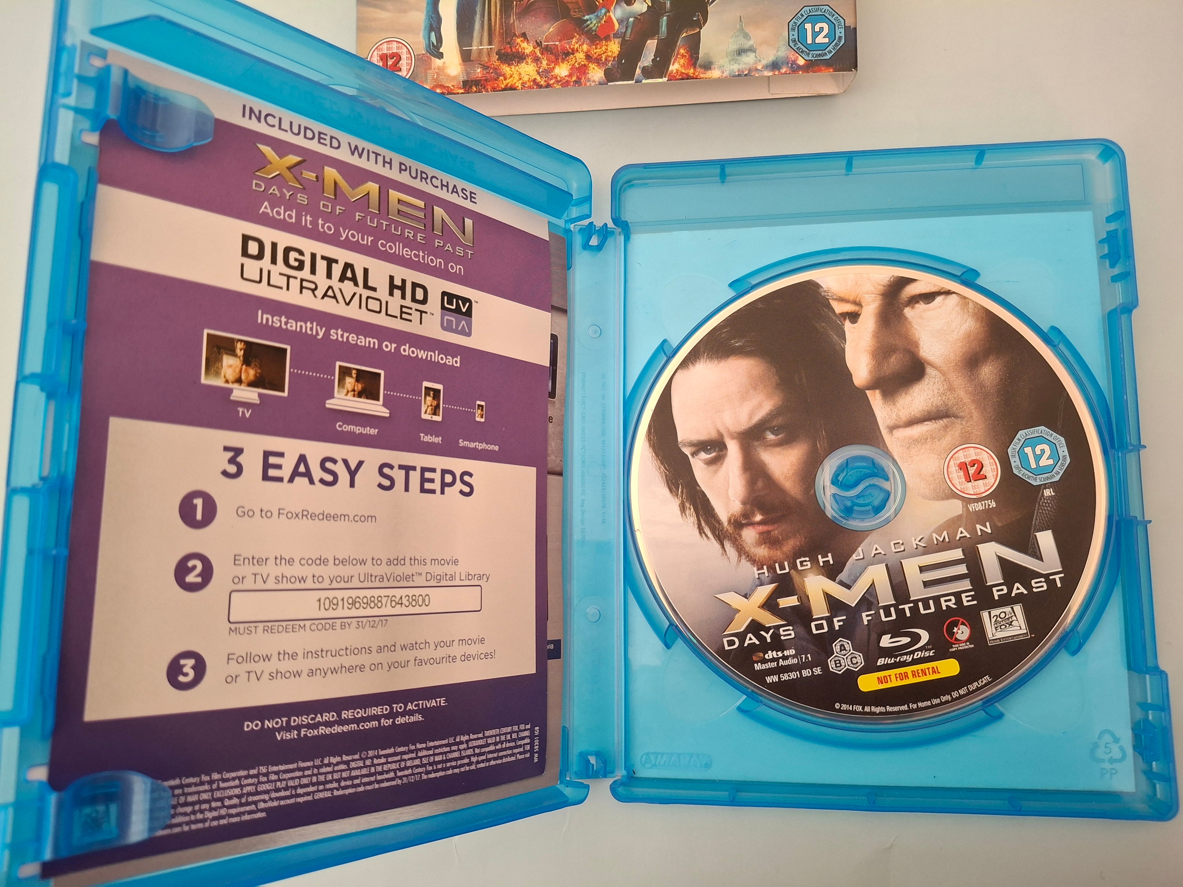 X-Men: Days of Future Past (Blu-ray + Slipcover, 2014) Pre-Owned