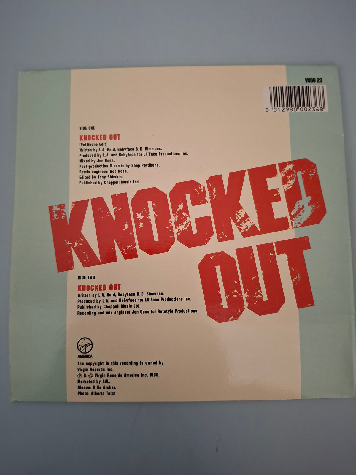 Paula Abdul - Knocked Out (Shep Pettibone Remix) 7" Limited Edition Gatefold Single (1990) Pre-Owned