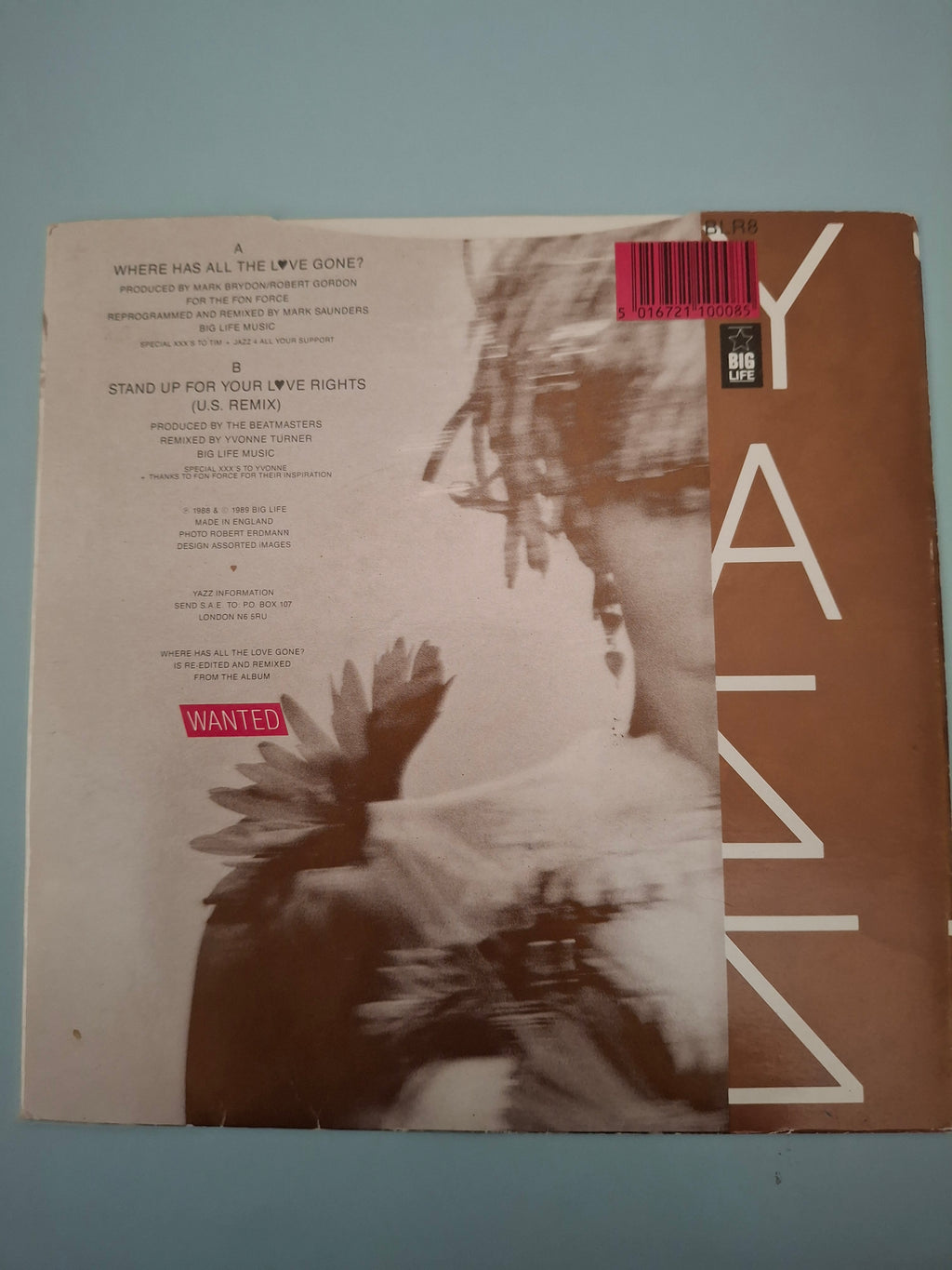 Yazz - Where Has All The Love Gone? 7" Vinyl Single (1989 UK House / Pop)