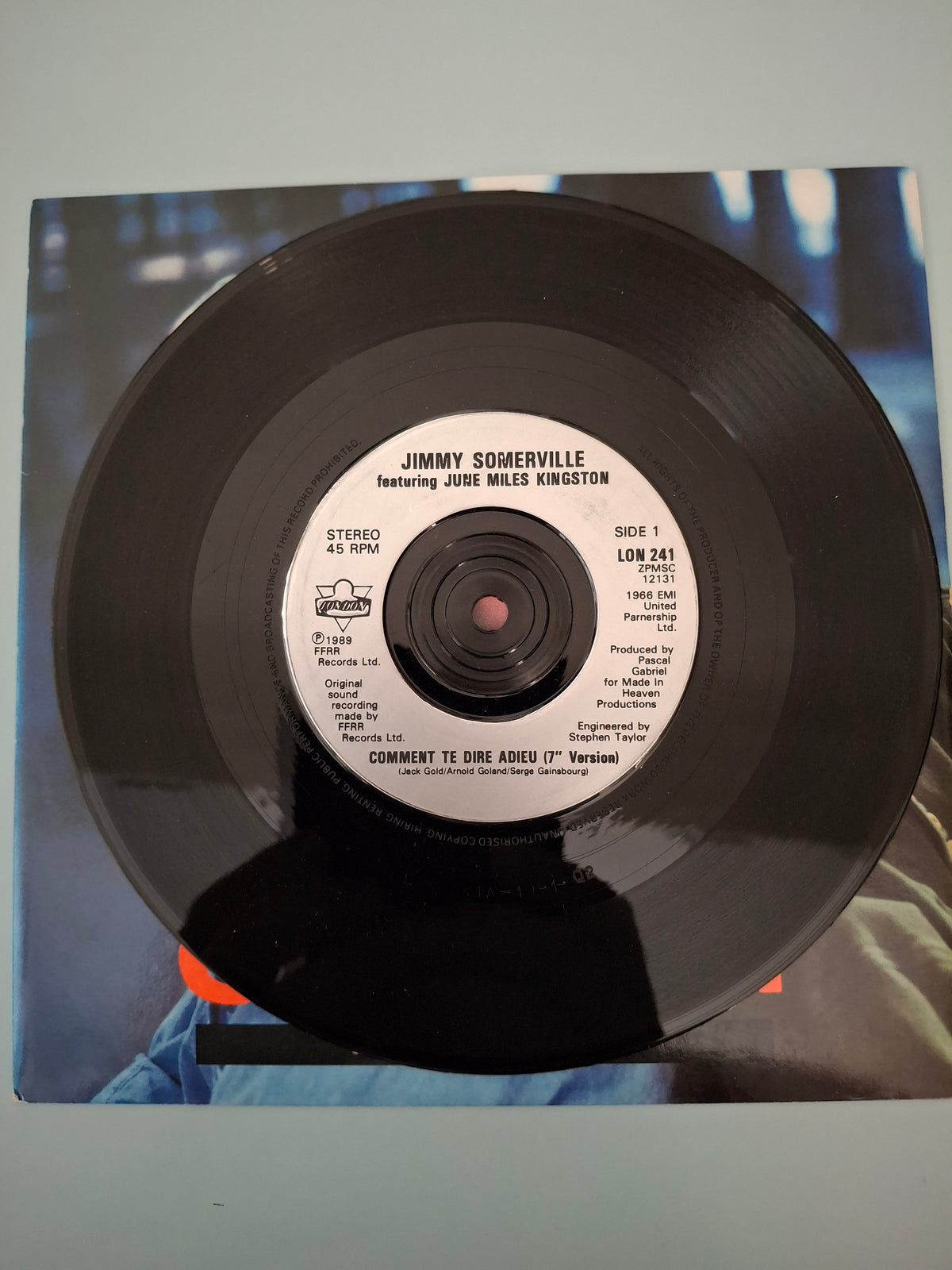 Jimmy Somerville feat. June Miles Kingston - Comment Te Dire Adieu 7" Vinyl Single (1989 Euro-House Pop)
