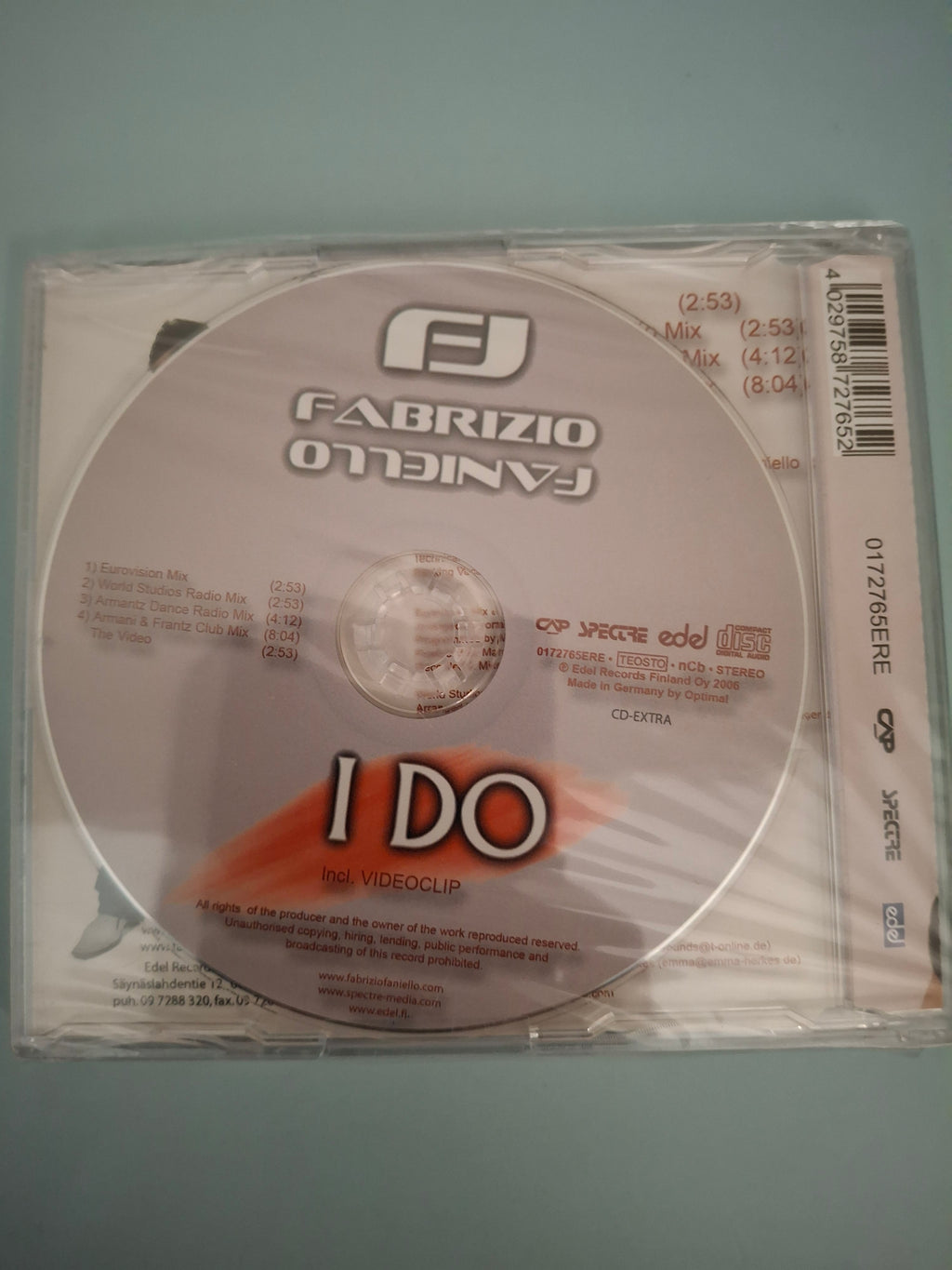 Fabrizio Faniello - I Do (Rare 2006 Eurovision Malta Entry) CD Single - New & Sealed