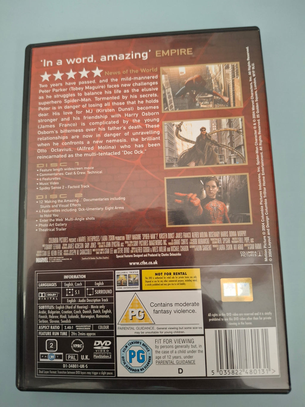 Spider-Man 2 - Special 2-Disc Edition DVD (2004 UK Release)