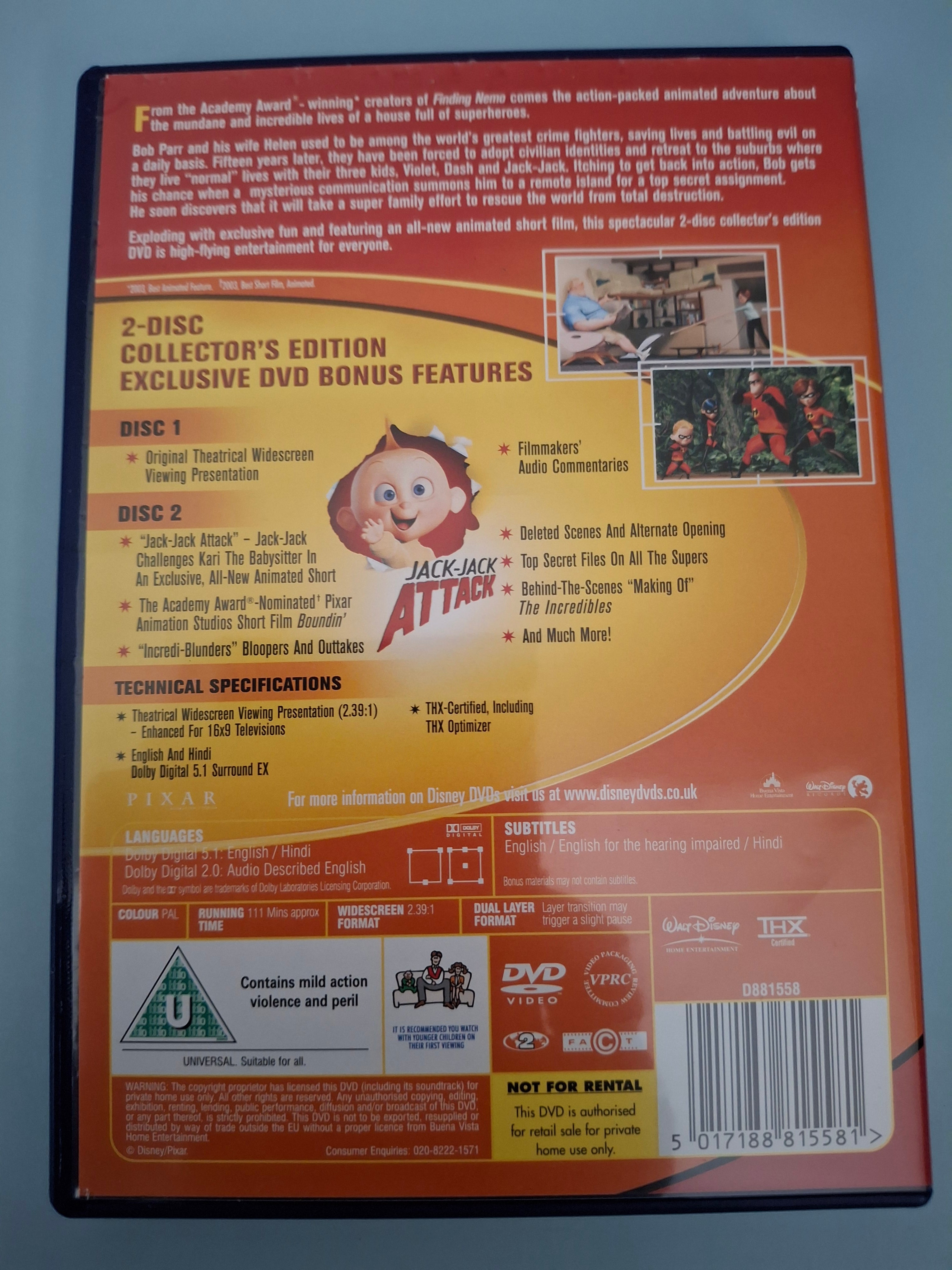 The Incredibles - 2-Disc Collector's Edition DVD (2005 UK Release)