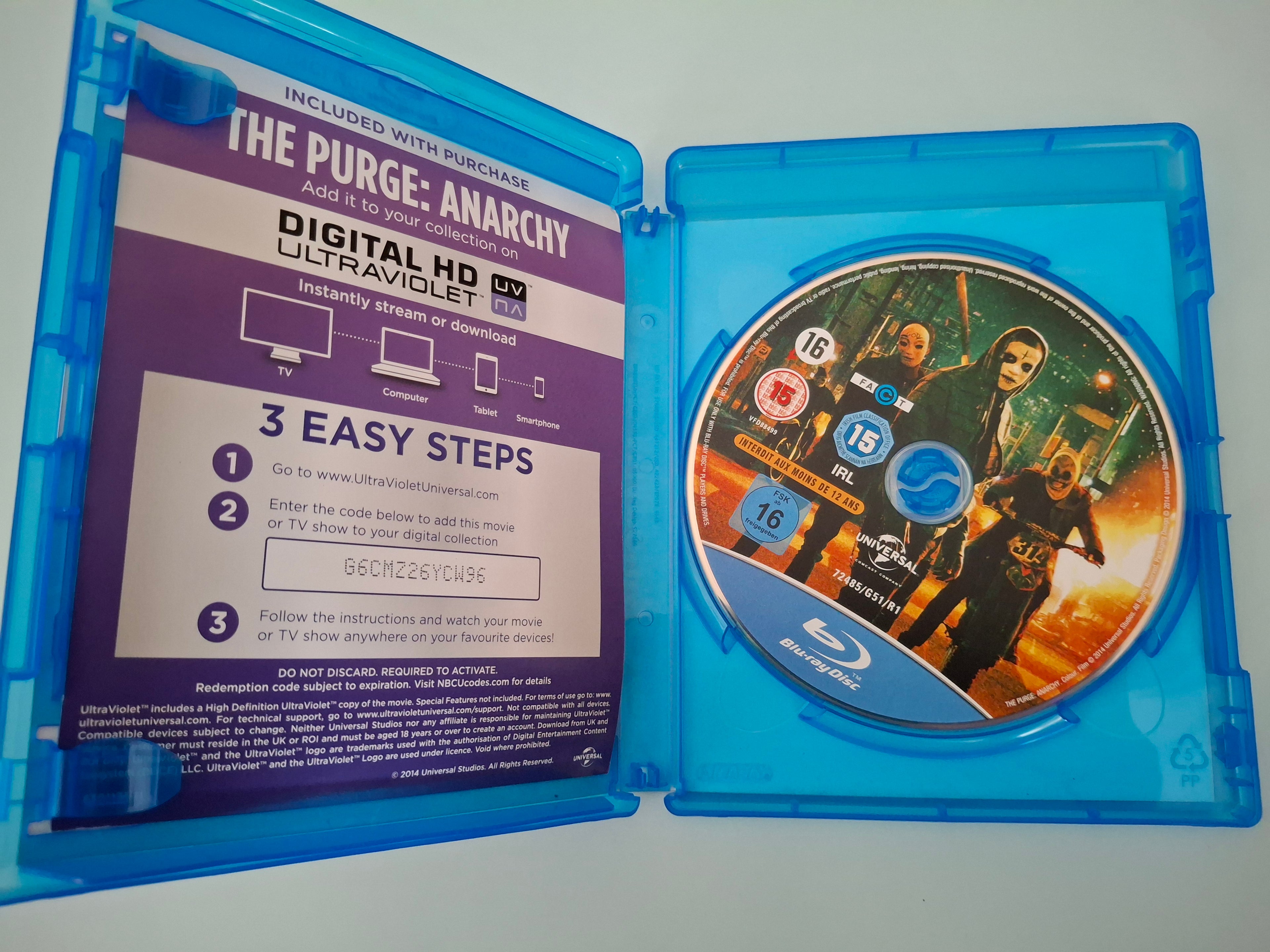 The Purge: Anarchy Blu-ray Film (2014 Sequel UK Release)