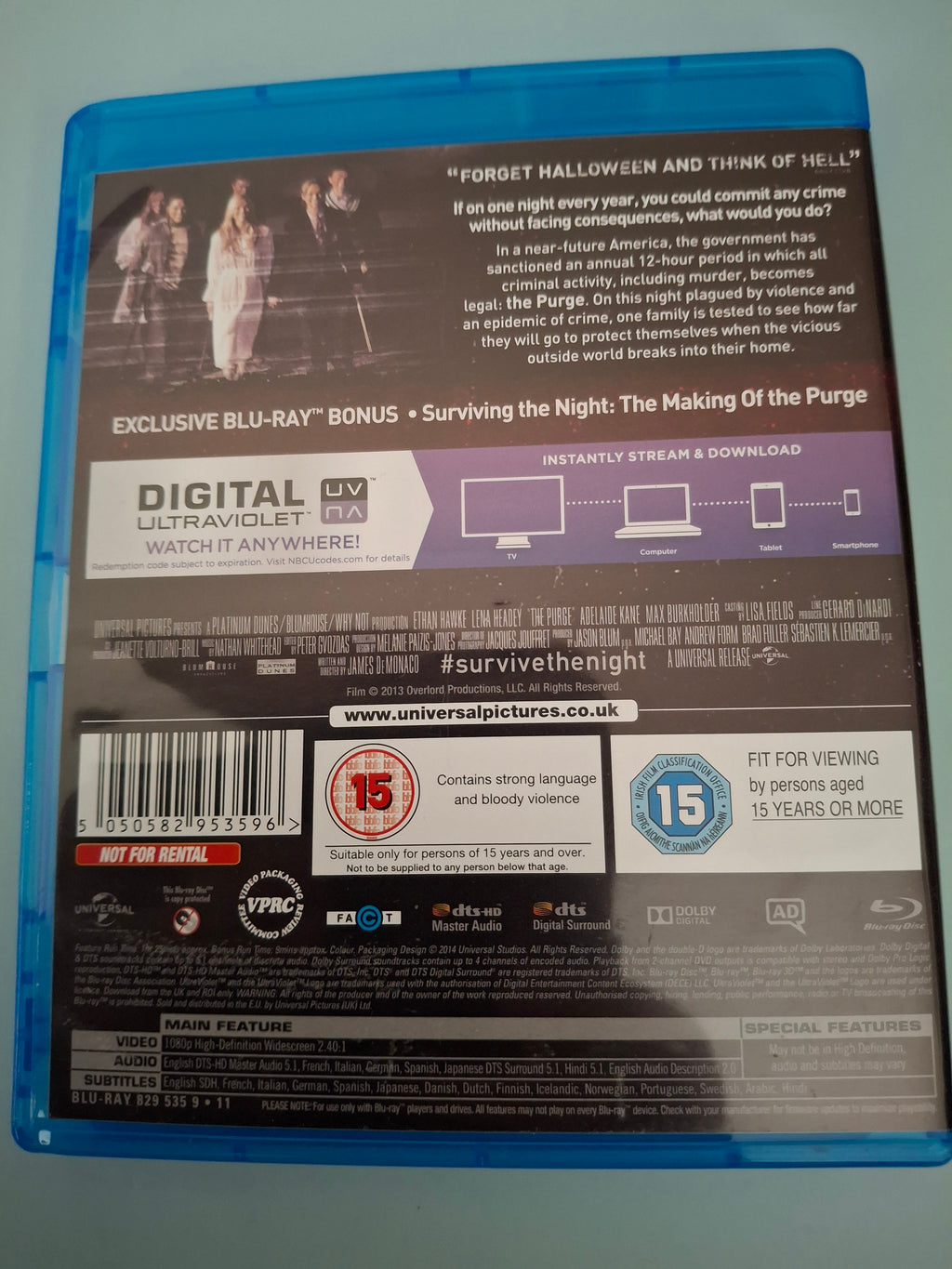 The Purge Blu-ray Film (2013 Original Movie UK Release)