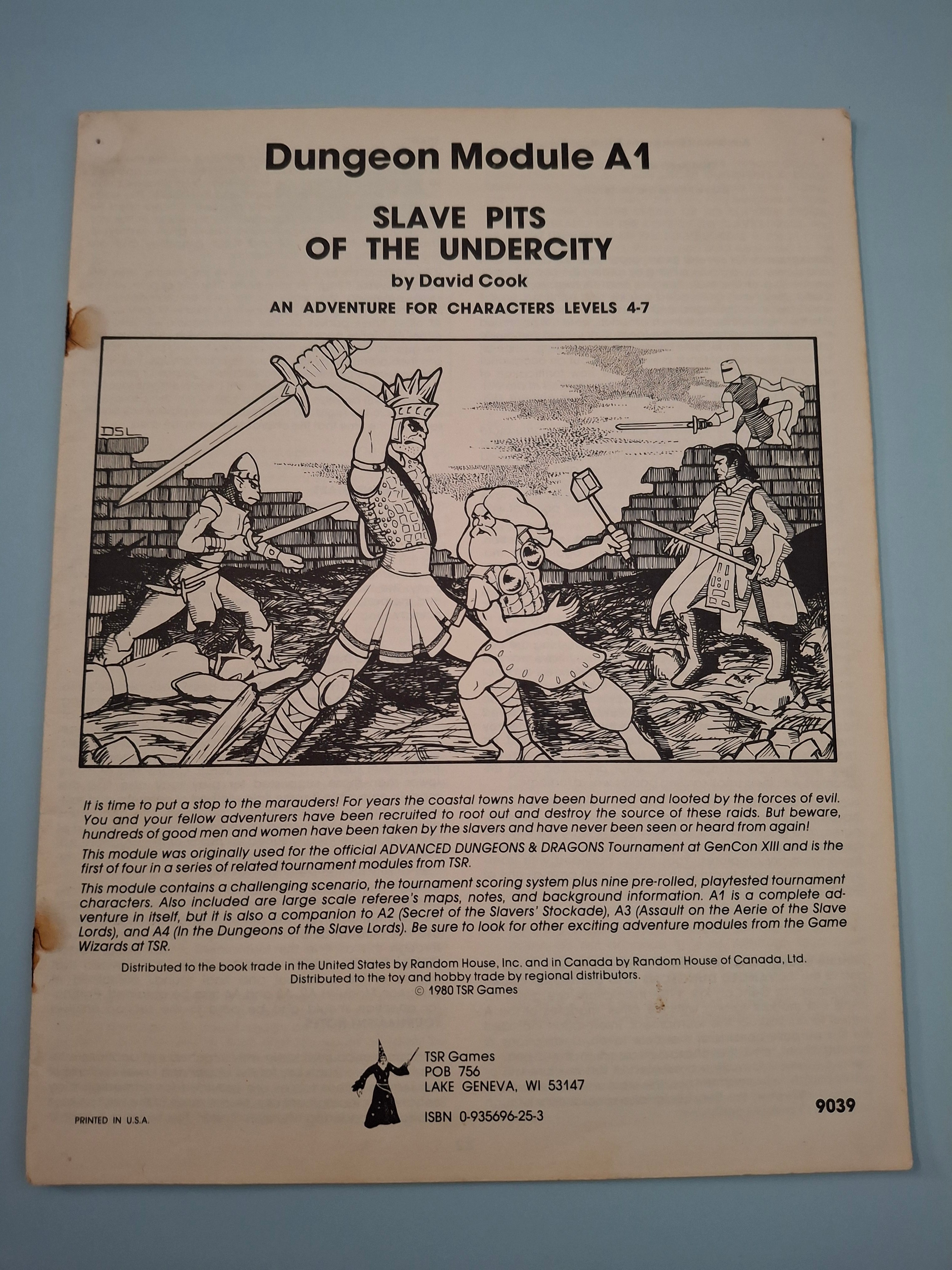 A1 Slave Pits of the Undercity - Vintage 1980 1st Edition AD&D Module (TSR 9039)