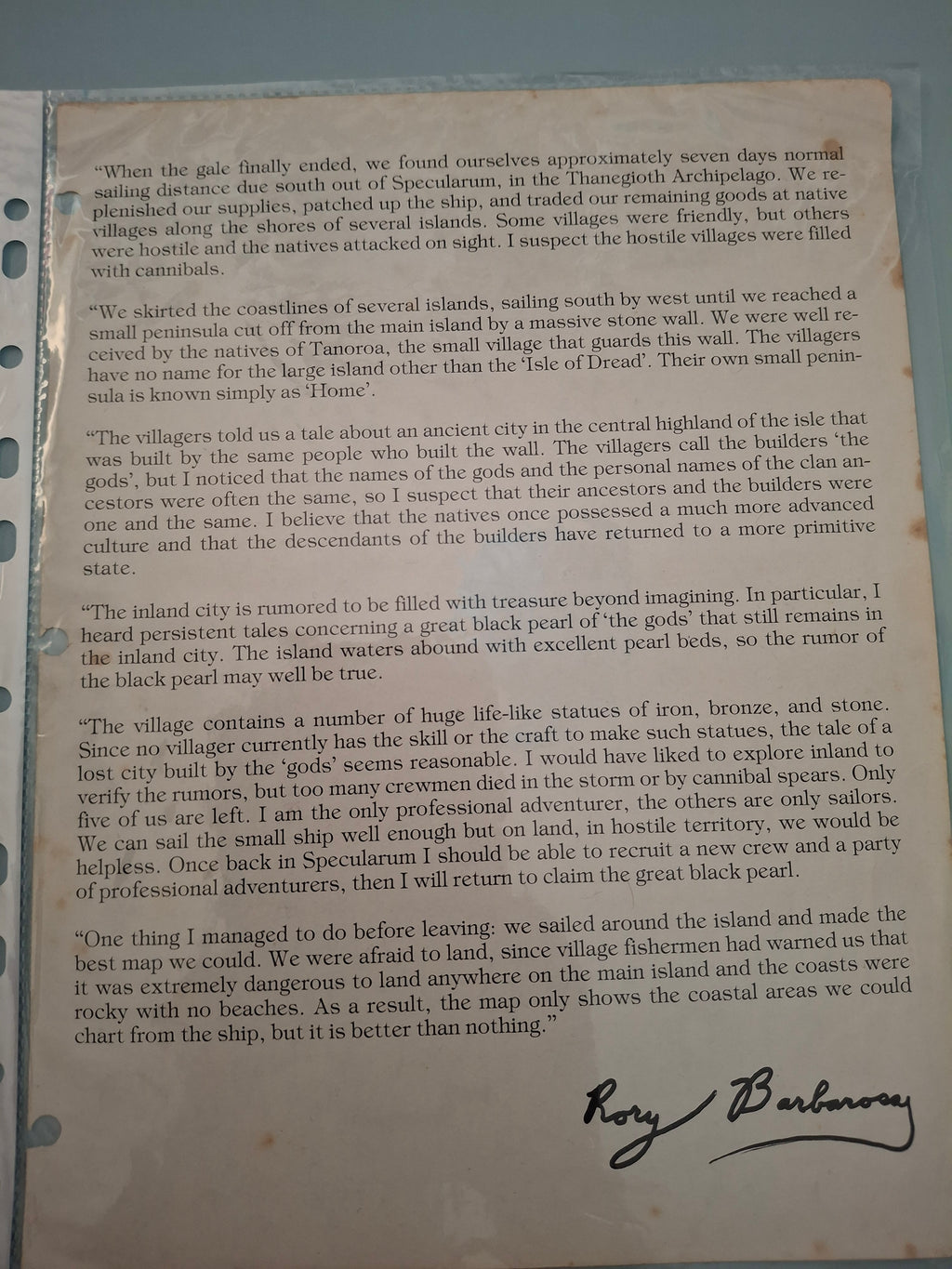 Player Map Handout Insert for X1 The Isle of Dread - Vintage 1981 D&D TSR Replacement Part