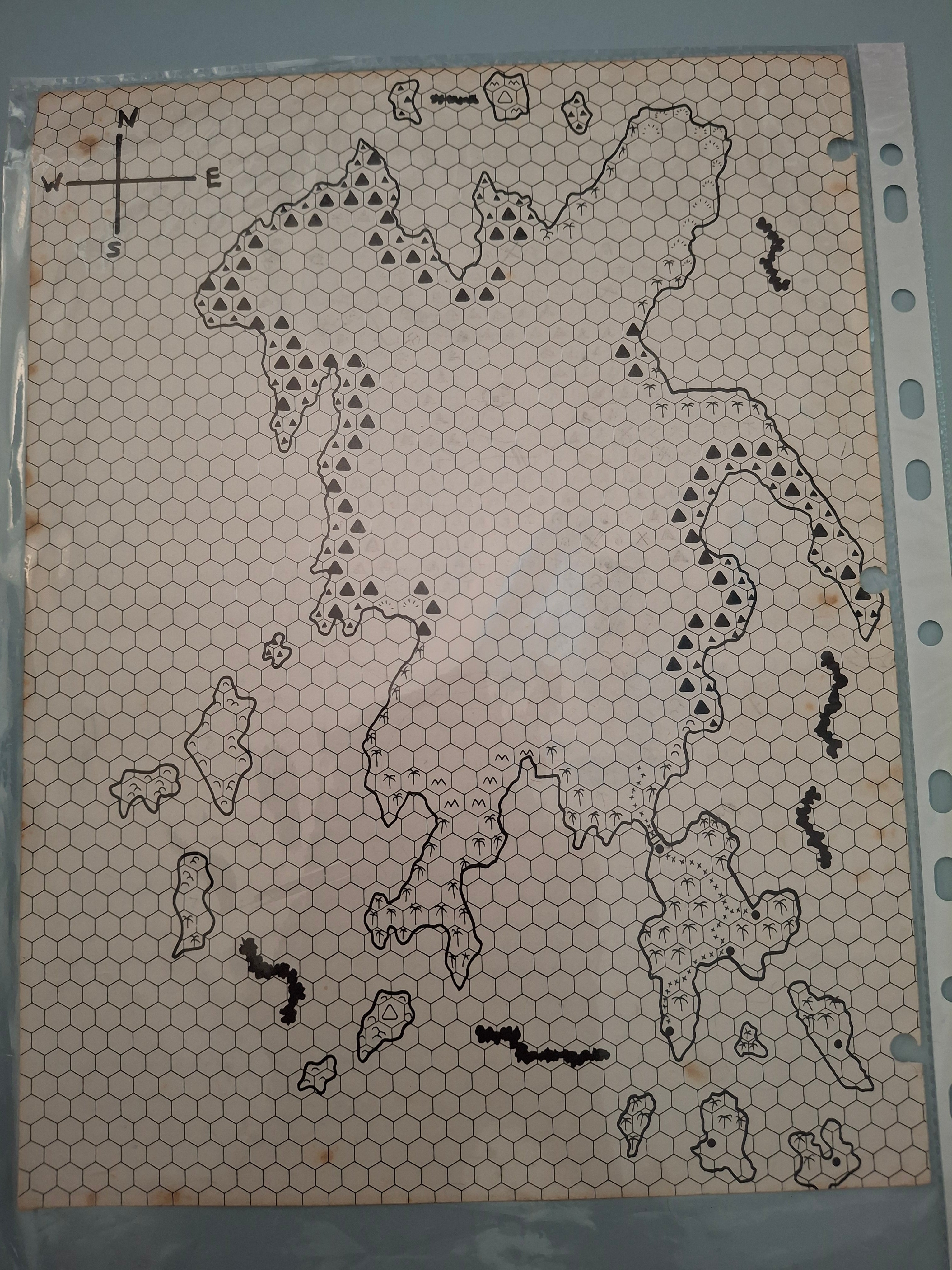 Player Map Handout Insert for X1 The Isle of Dread - Vintage 1981 D&D TSR Replacement Part