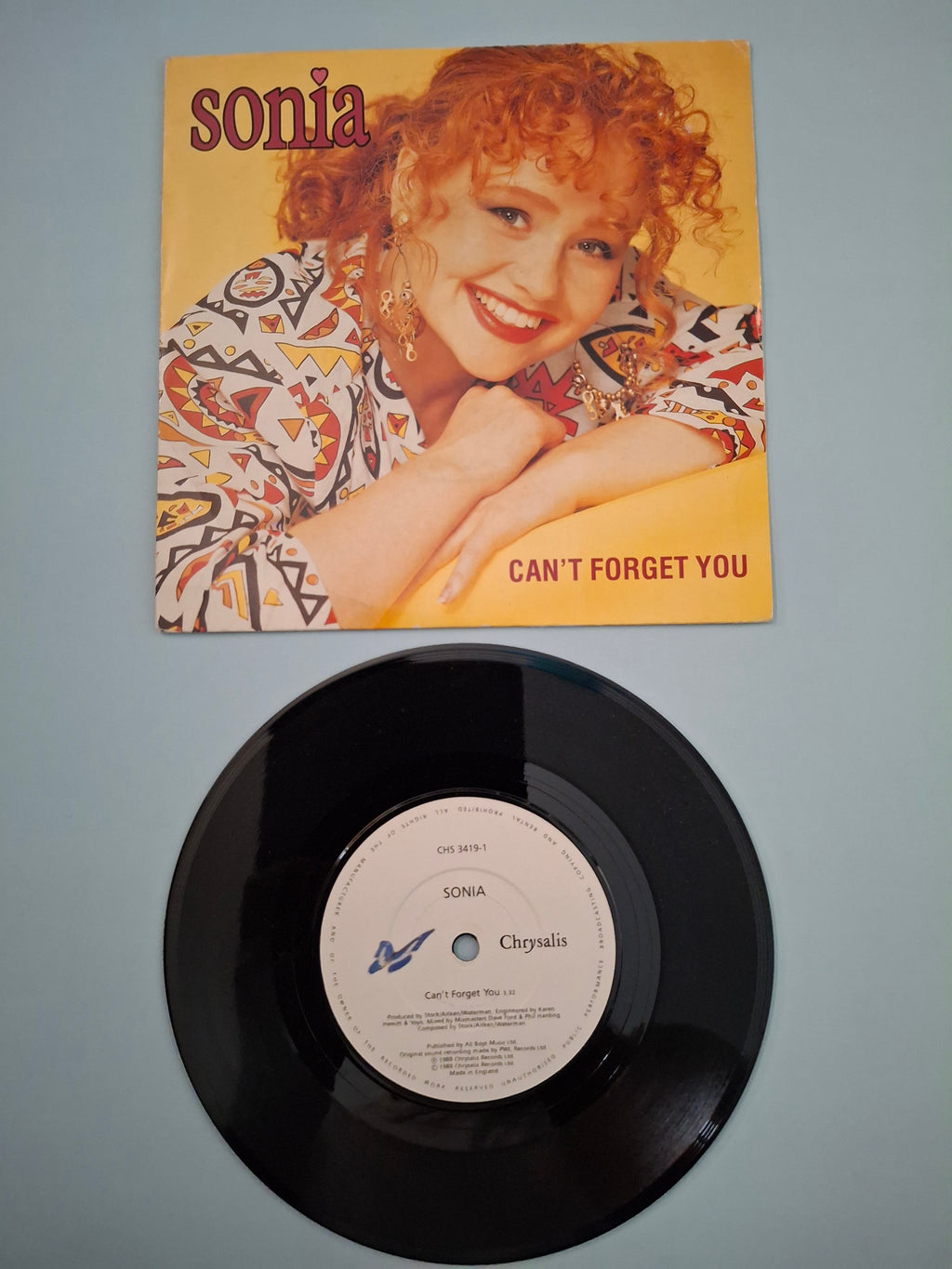 Sonia - Can't Forget You (Vintage 1989 Chrysalis / PWL 7" Vinyl Single)