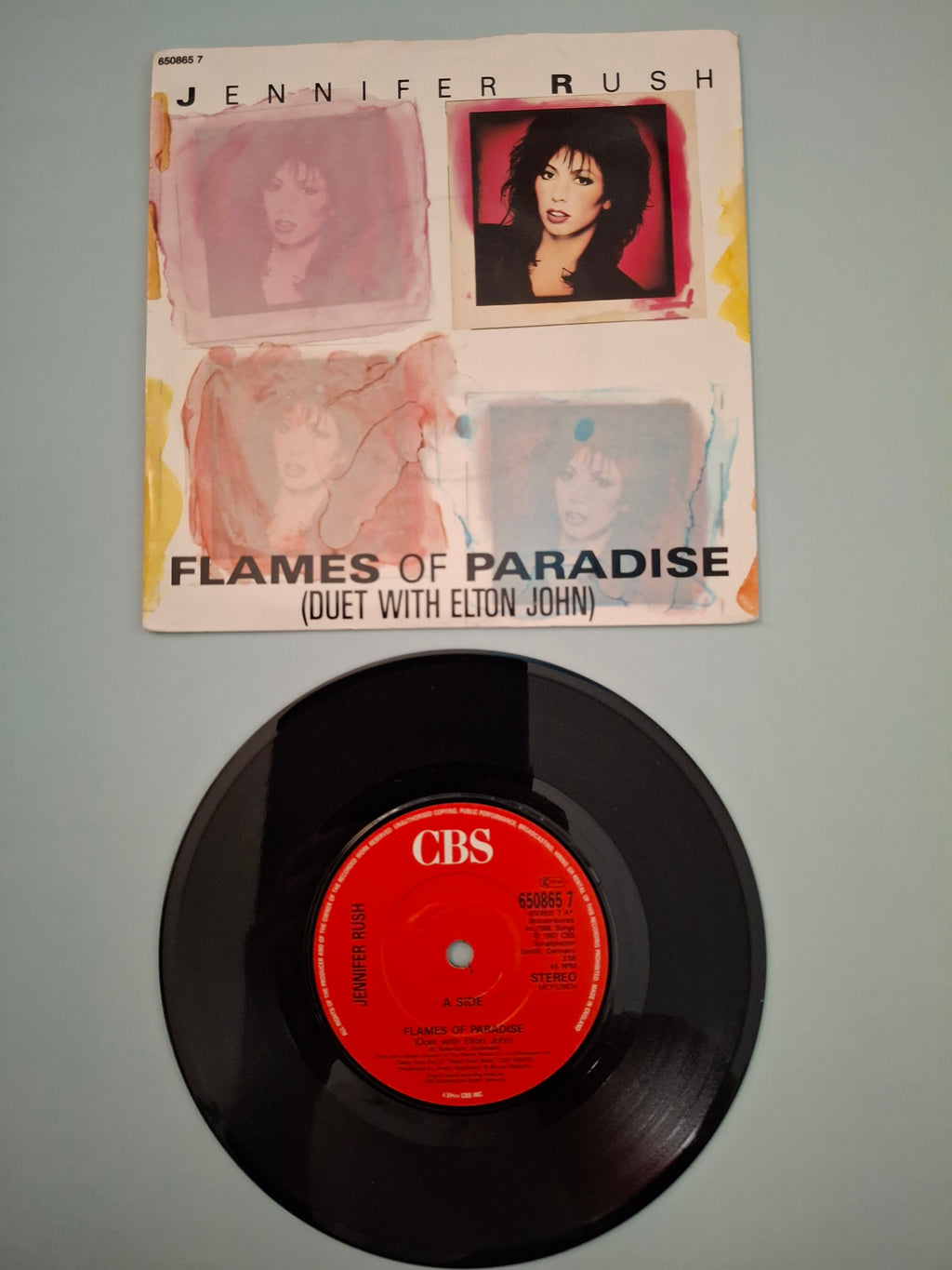 Jennifer Rush (Duet with Elton John) - Flames of Paradise (Vintage 1987 7" Vinyl Single)