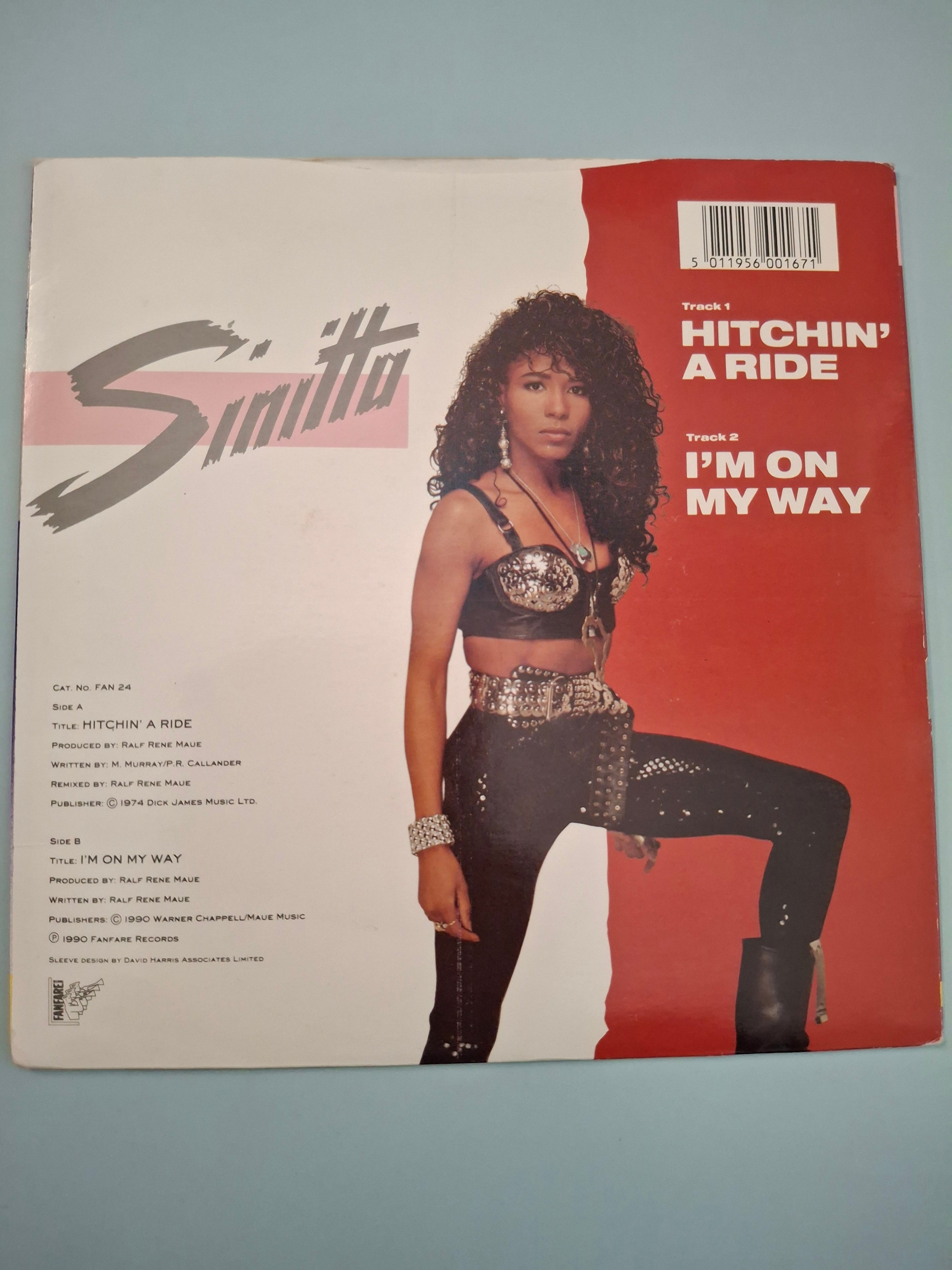 Sinitta - Hitchin' A Ride (Original 1990 UK 7" Vinyl Single, Fanfare FAN 24)