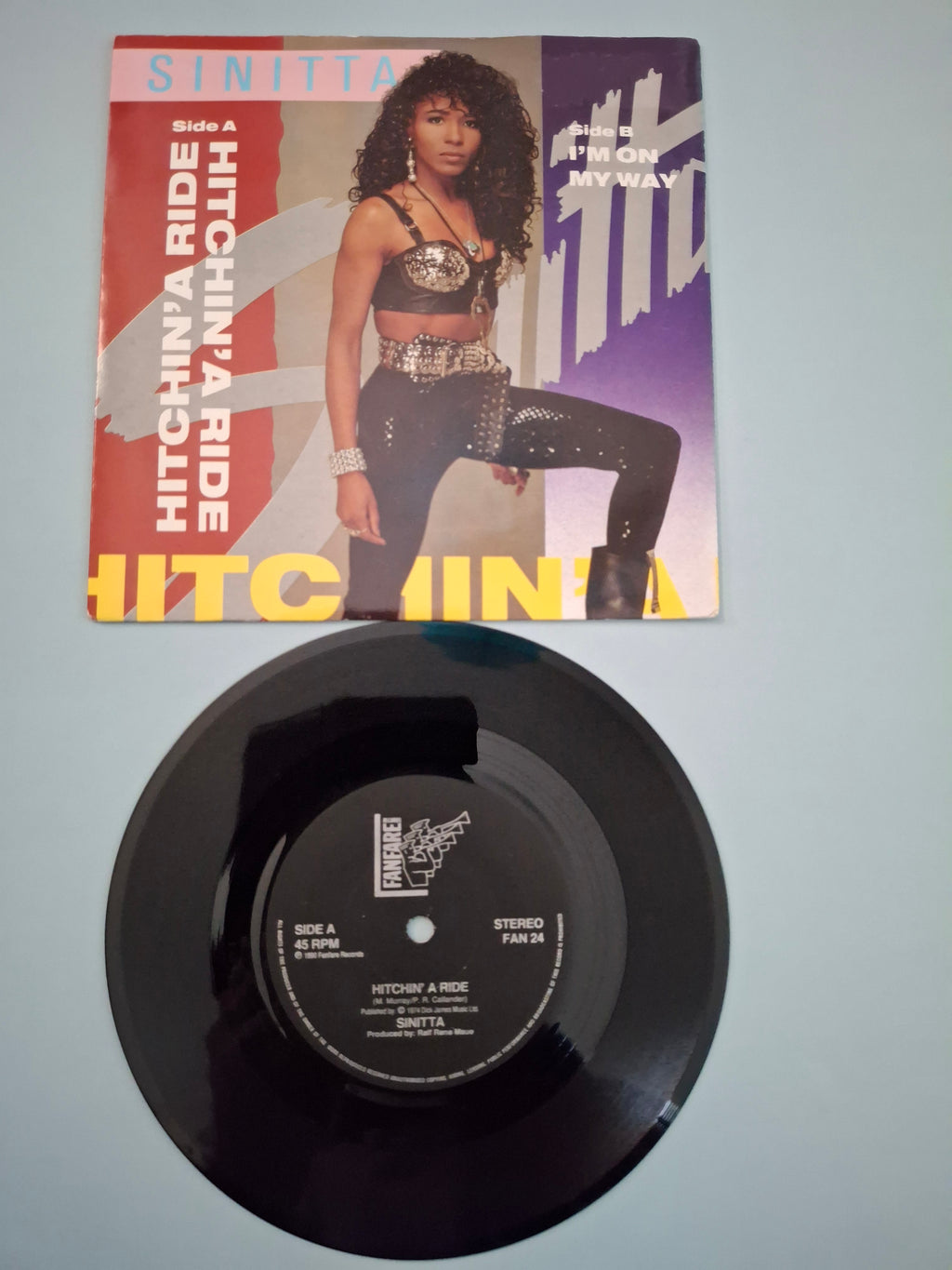 Sinitta - Hitchin' A Ride (Original 1990 UK 7" Vinyl Single, Fanfare FAN 24)