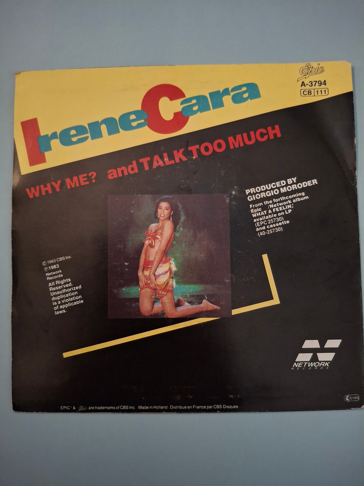 Irene Cara – Why Me? (Original 1983 European 7" Vinyl Single) | Epic EPCA 3794