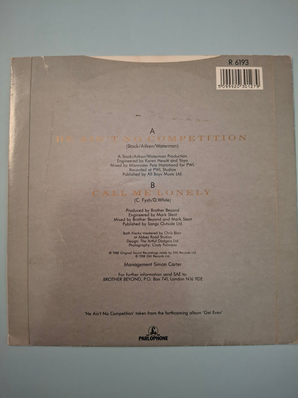 Brother Beyond – He Ain't No Competition (Original 1988 UK 7" Vinyl Single) | Parlophone R 6193