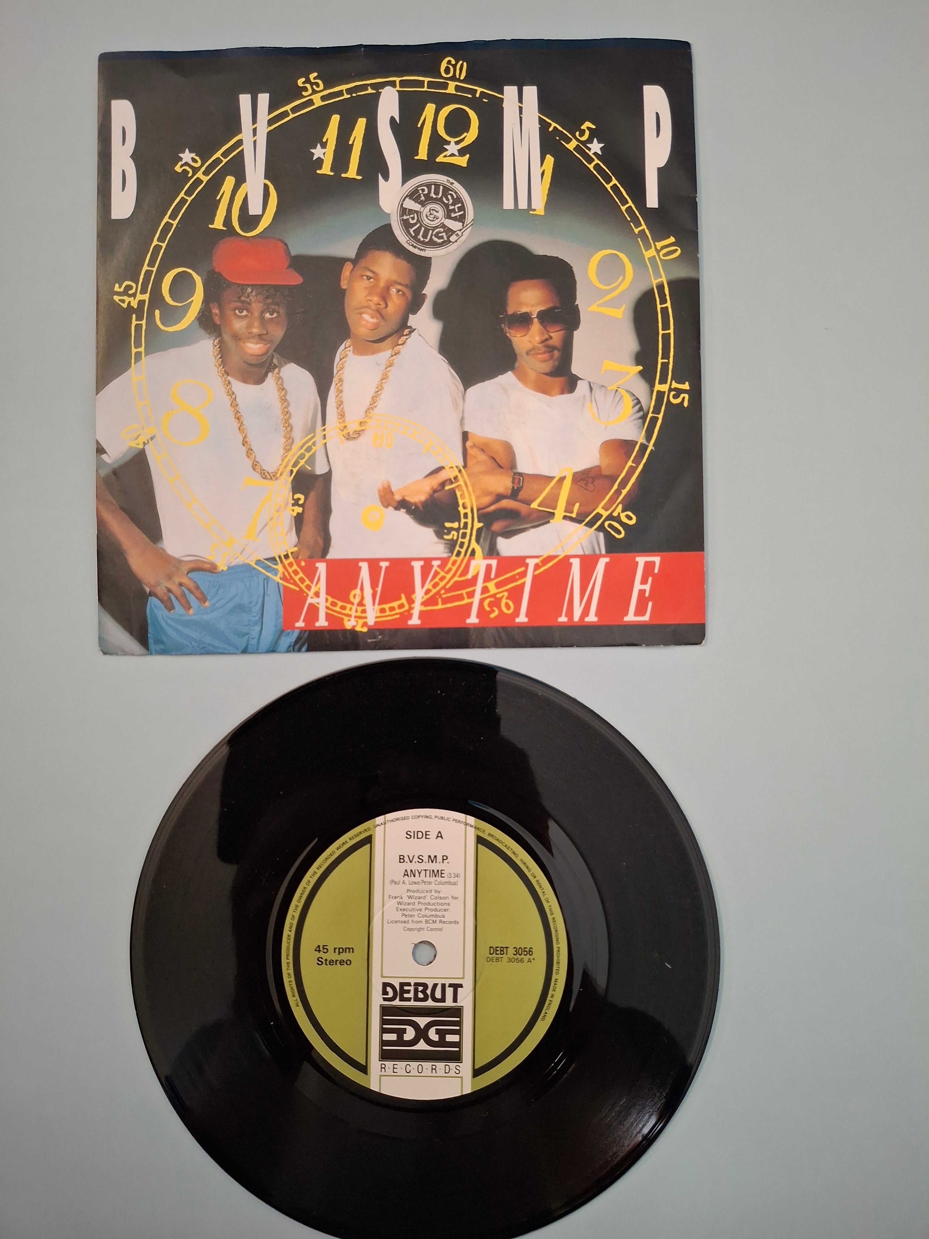 B.V.S.M.P. – Anytime (Original 1988 UK 7" Vinyl Single) | Debut DEBT 3056