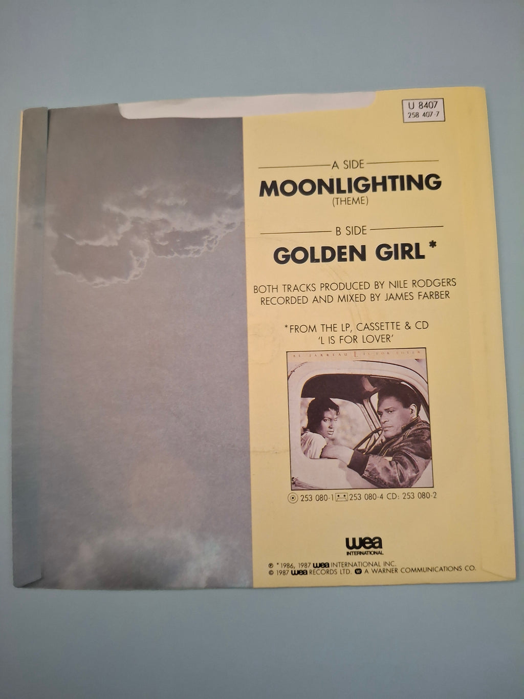 Al Jarreau - Moonlighting (Theme) - 1987 UK First Pressing 7" Vinyl Single (U 8407)