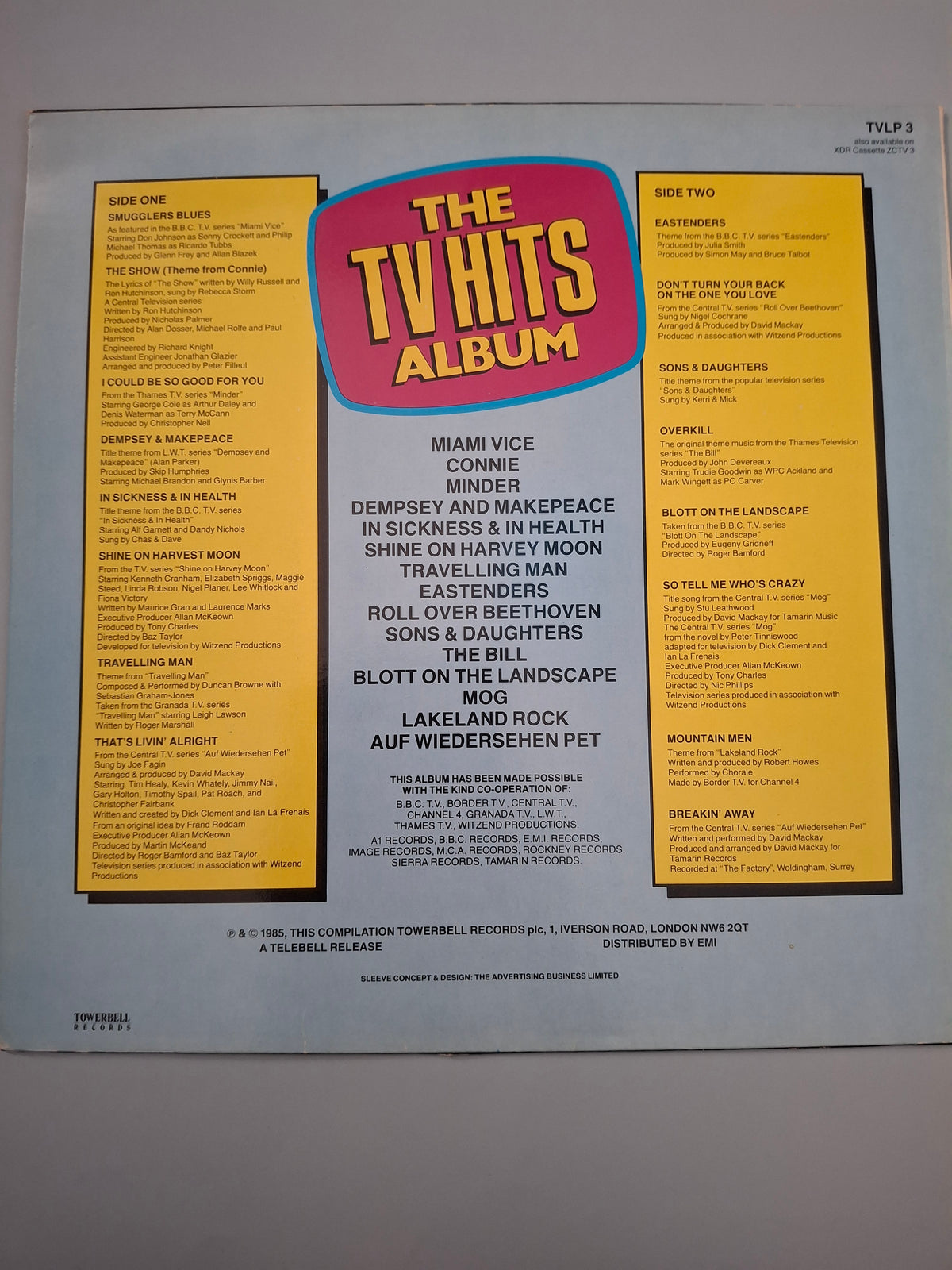 The TV Hits Album - 16 Original Hit TV Theme Tunes (1985 Towerbell UK Vinyl LP)