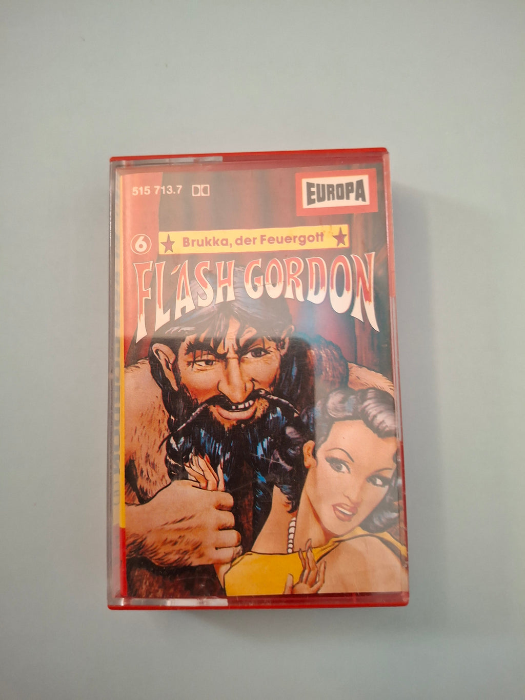Flash Gordon - Folge 6: Brukka, der Feuergott - Rare 1980s Vintage German Sci-Fi Cassette - Original EUROPA Yellow Shell Pressing