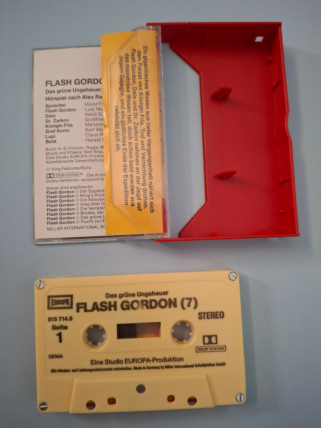 Flash Gordon - Folge 7: Das grüne Ungeheuer - Rare 1980s Vintage German Sci-Fi Cassette - Original EUROPA Yellow Shell Pressing