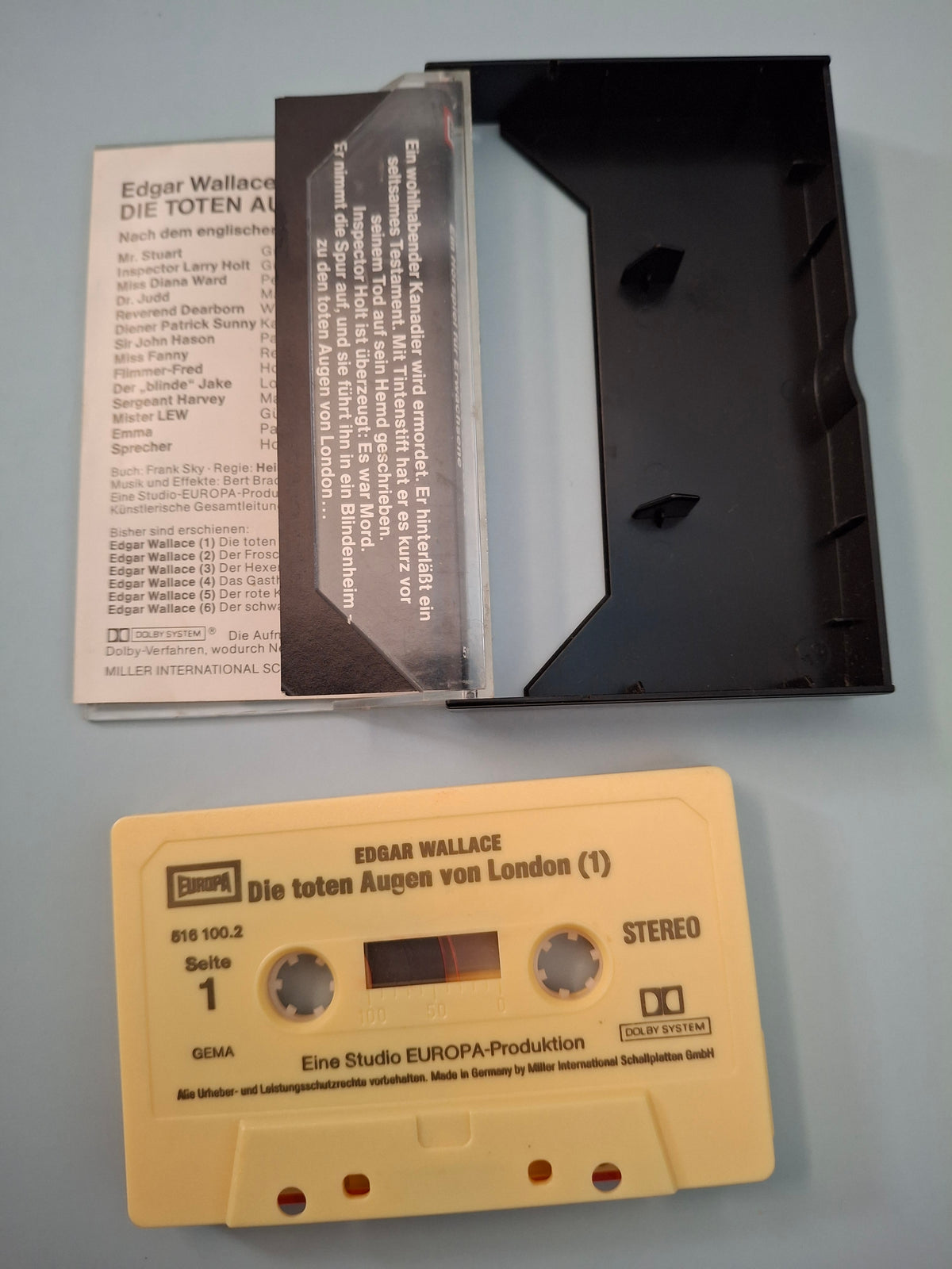 Edgar Wallace - Die toten Augen von London (1) - Rare 1980s Vintage German Crime Audio Play Cassette Tape - Original EUROPA Pressing