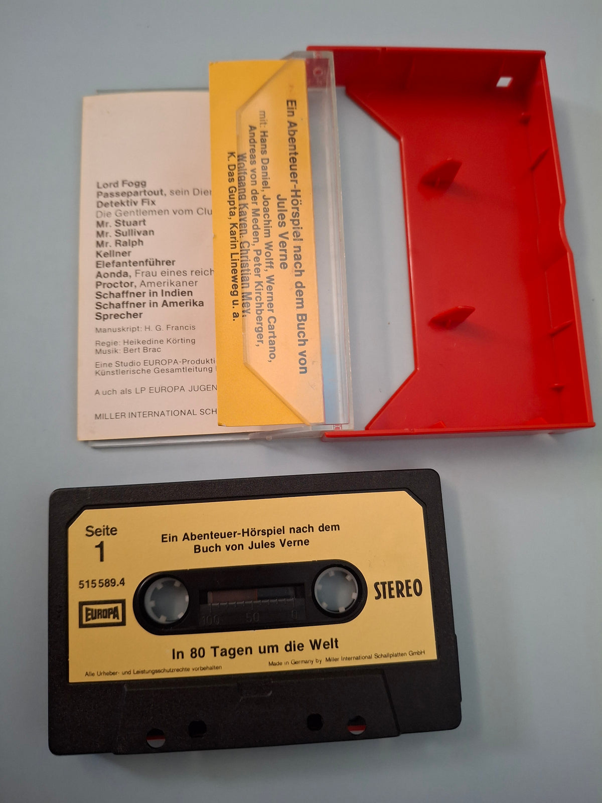 In 80 Tagen um die Welt - Rare 1970s Vintage German Adventure Audio Play Cassette Tape - Original EUROPA First Pressing