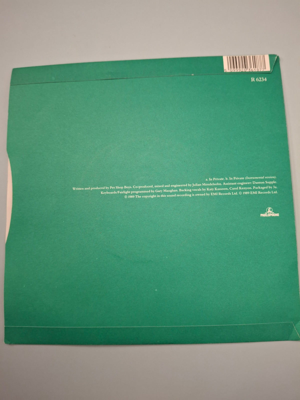 Dusty Springfield - In Private (1989 Parlophone UK 7" Vinyl Single)