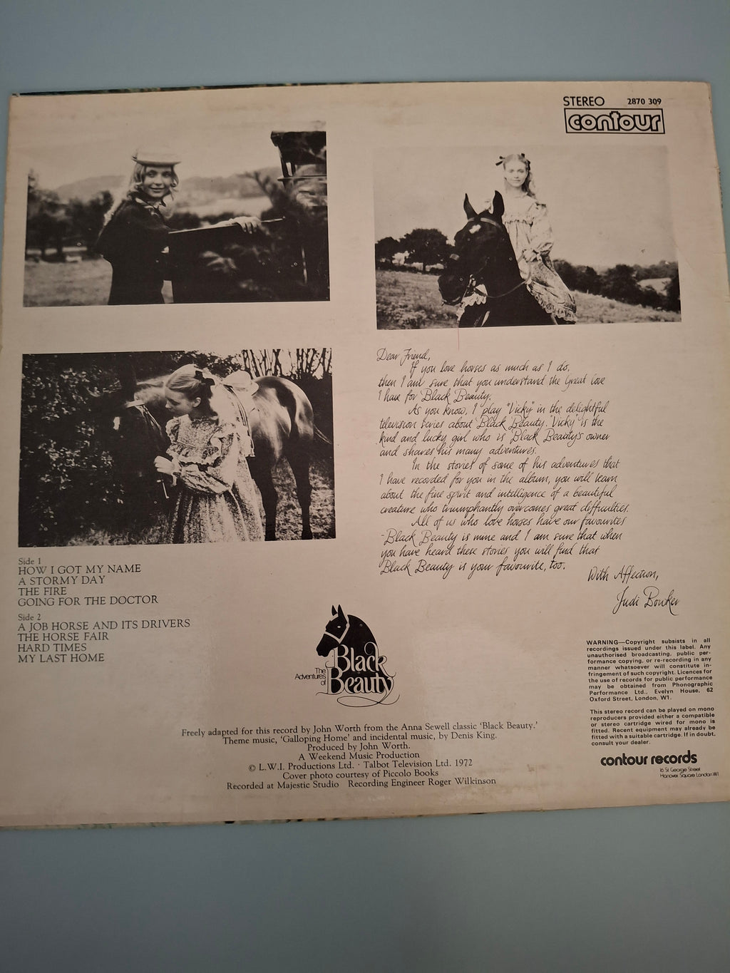 Stories From Black Beauty - Original 1973 UK TV Tie-In Vinyl LP (Contour 2870 309)