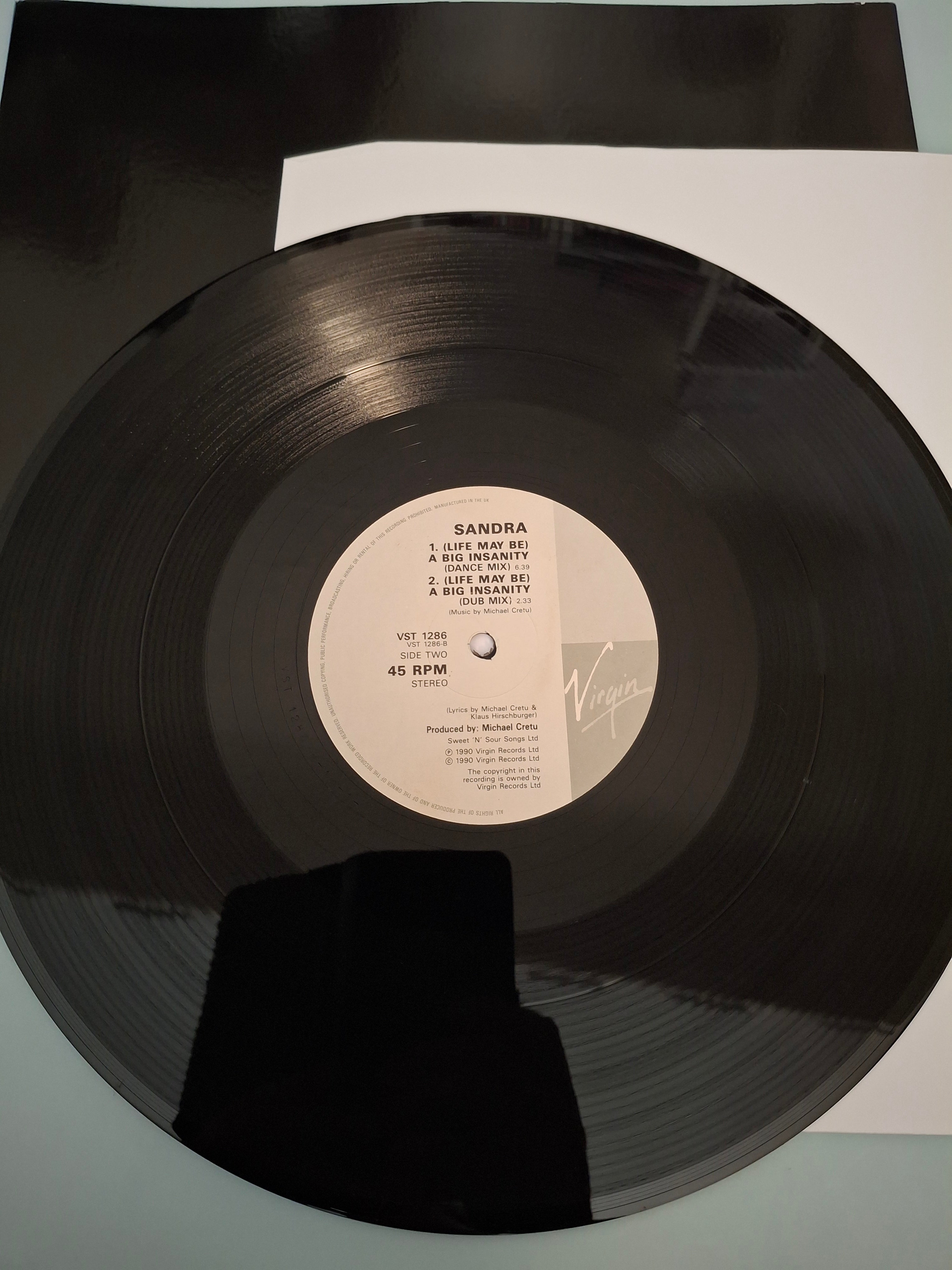Sandra - (Life May Be) A Big Insanity Original 1990 UK 12" Vinyl Single (Virgin VST 1286)