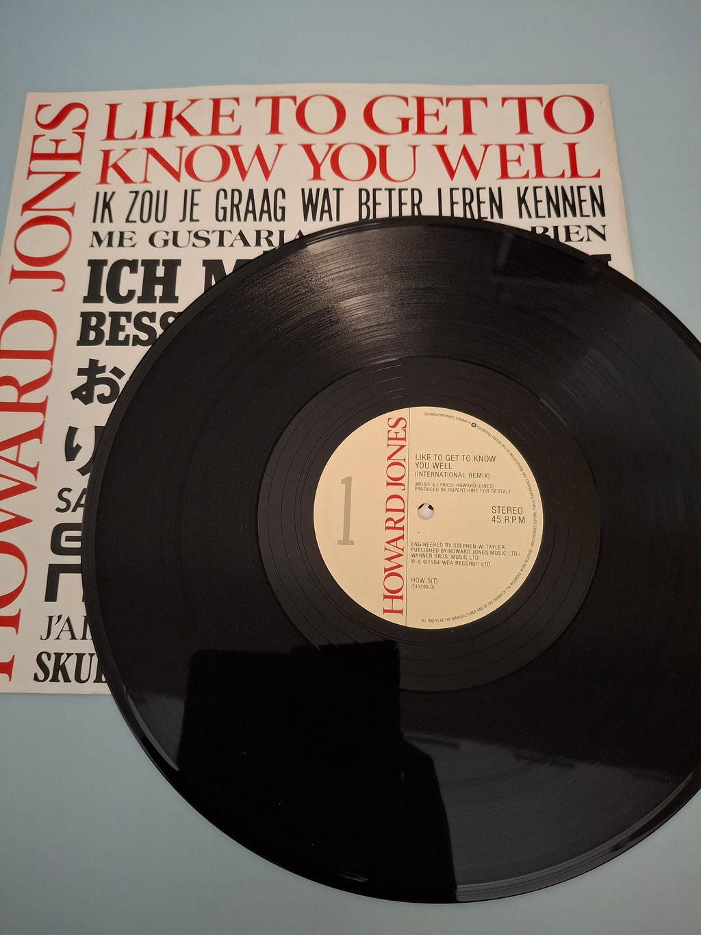 Howard Jones - Like To Get To Know You Well (International Remix) Original 1984 UK 12" Vinyl Single (HOW 5(T))