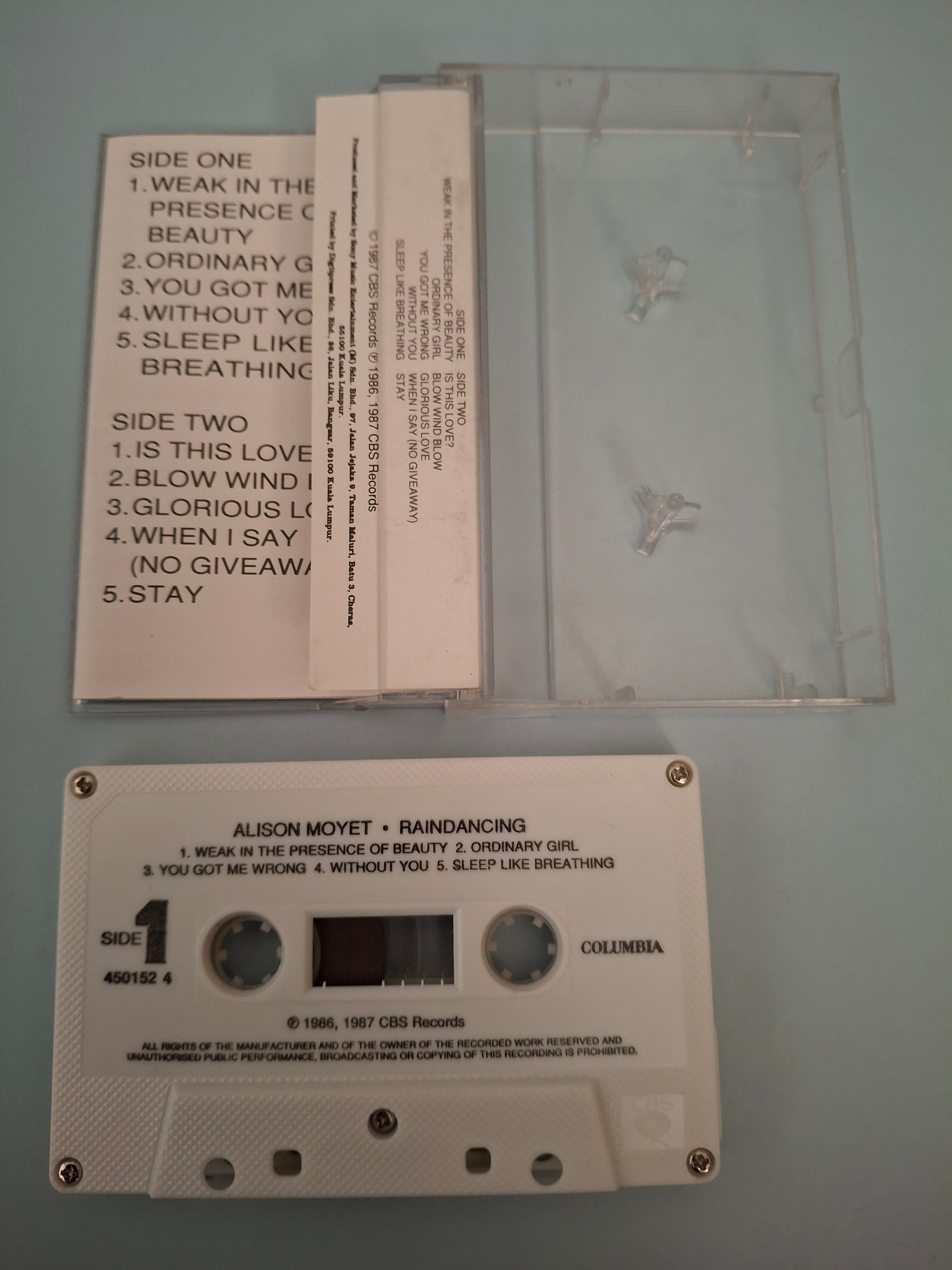 Alison Moyet - Raindancing Rare Malaysian Import Cassette Tape (Columbia 450152 4)