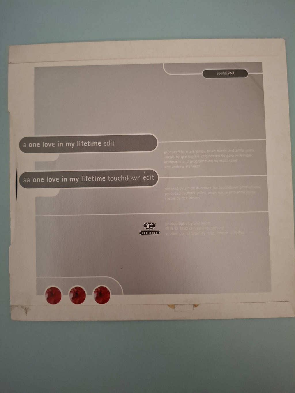 Innocence - One Love In My Lifetime Rare 1992 UK 7" Vinyl DJ Promo Single (Cooltempo COOL 263)
